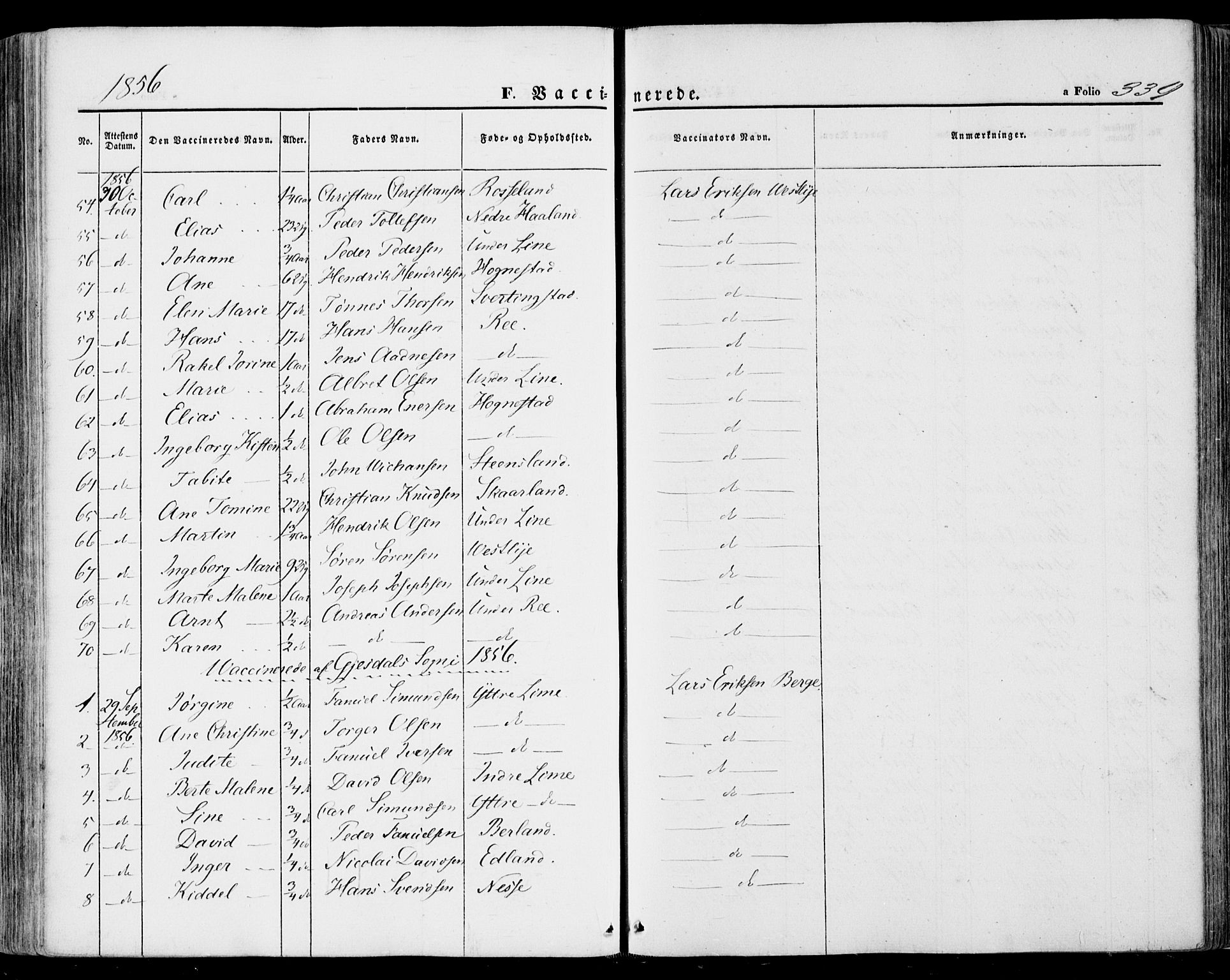Lye sokneprestkontor, SAST/A-101794/001/30BA/L0007: Parish register (official) no. A 6, 1856-1871, p. 339