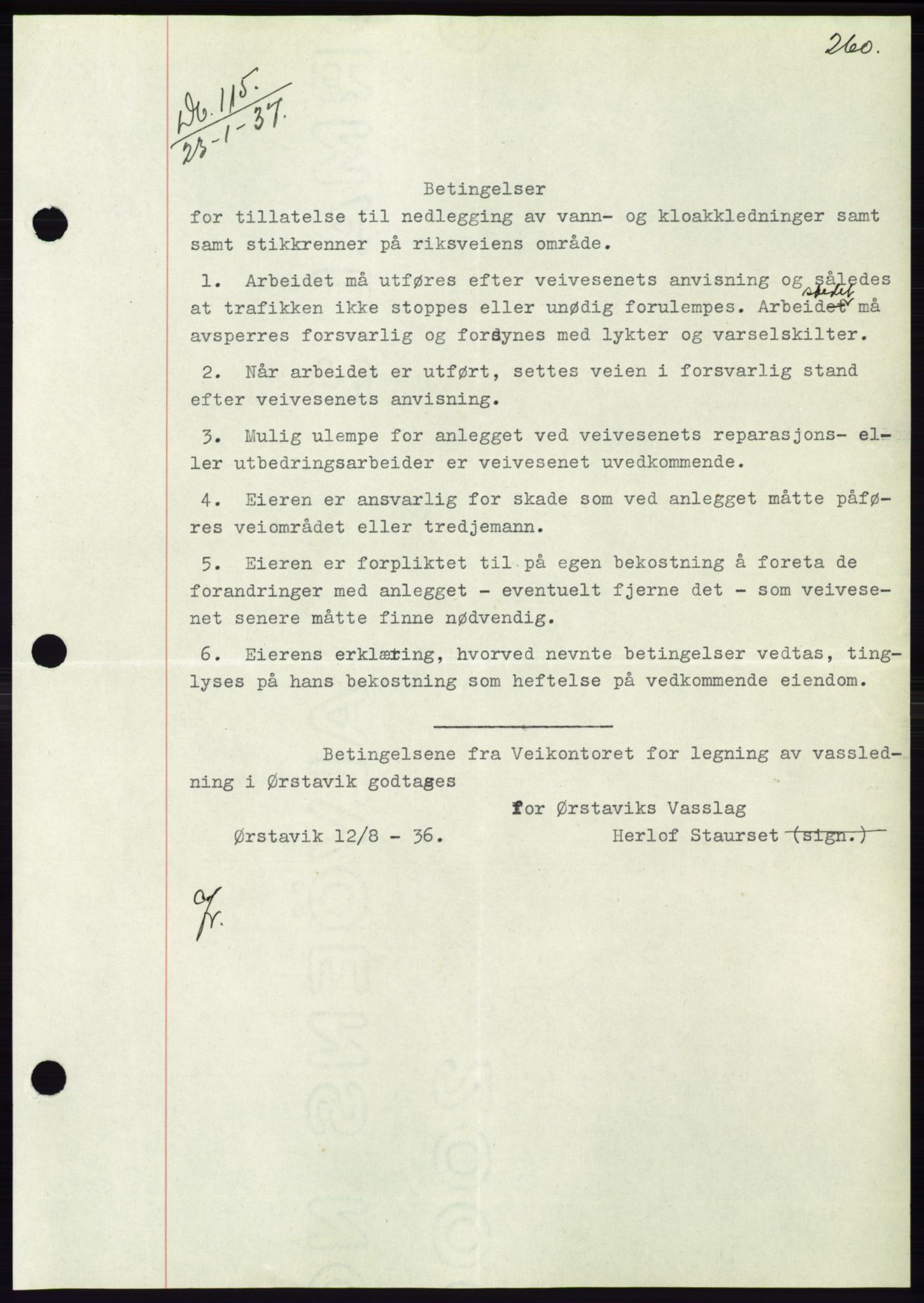 Søre Sunnmøre sorenskriveri, SAT/A-4122/1/2/2C/L0062: Mortgage book no. 56, 1936-1937, Diary no: : 115/1937