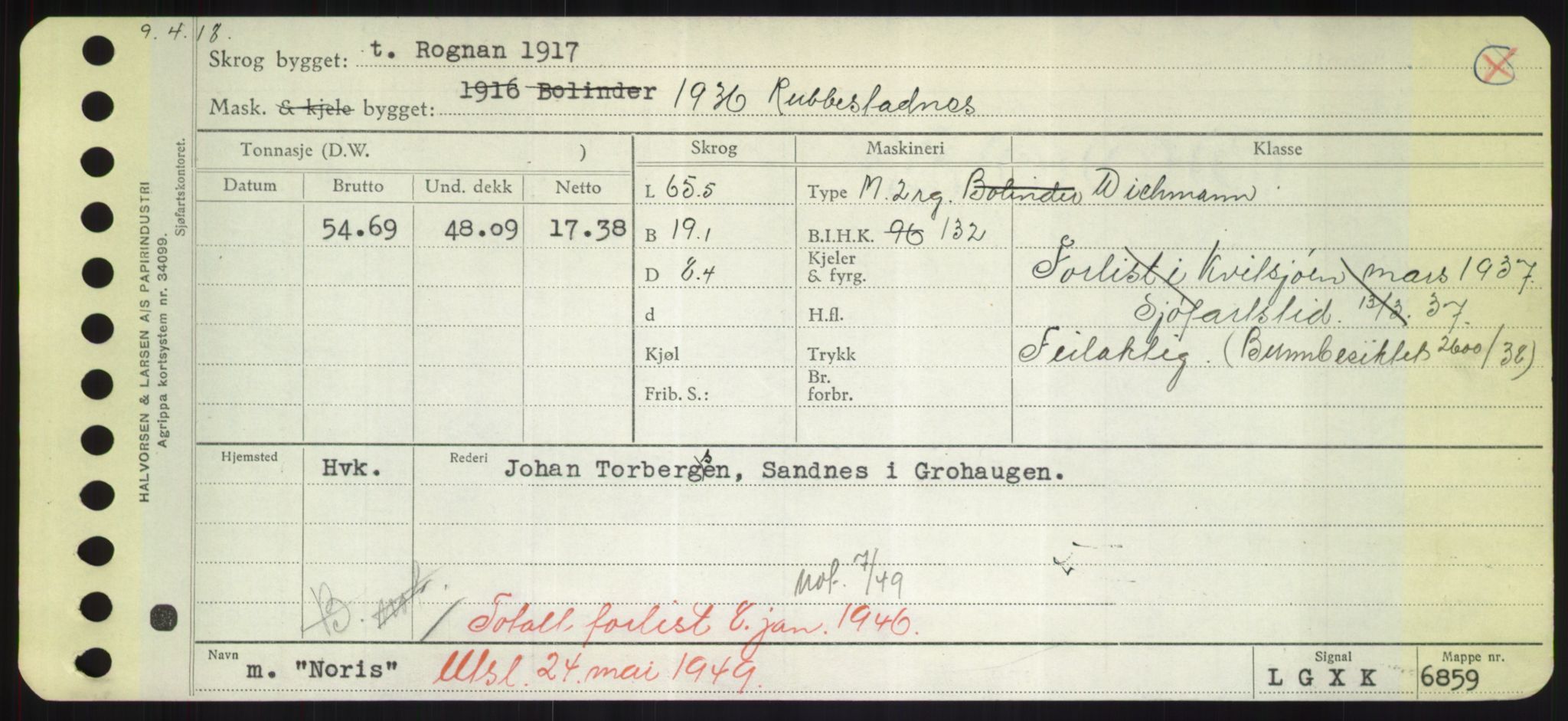 Sjøfartsdirektoratet med forløpere, Skipsmålingen, RA/S-1627/H/Hd/L0027: Fartøy, Norhop-Nør, p. 15