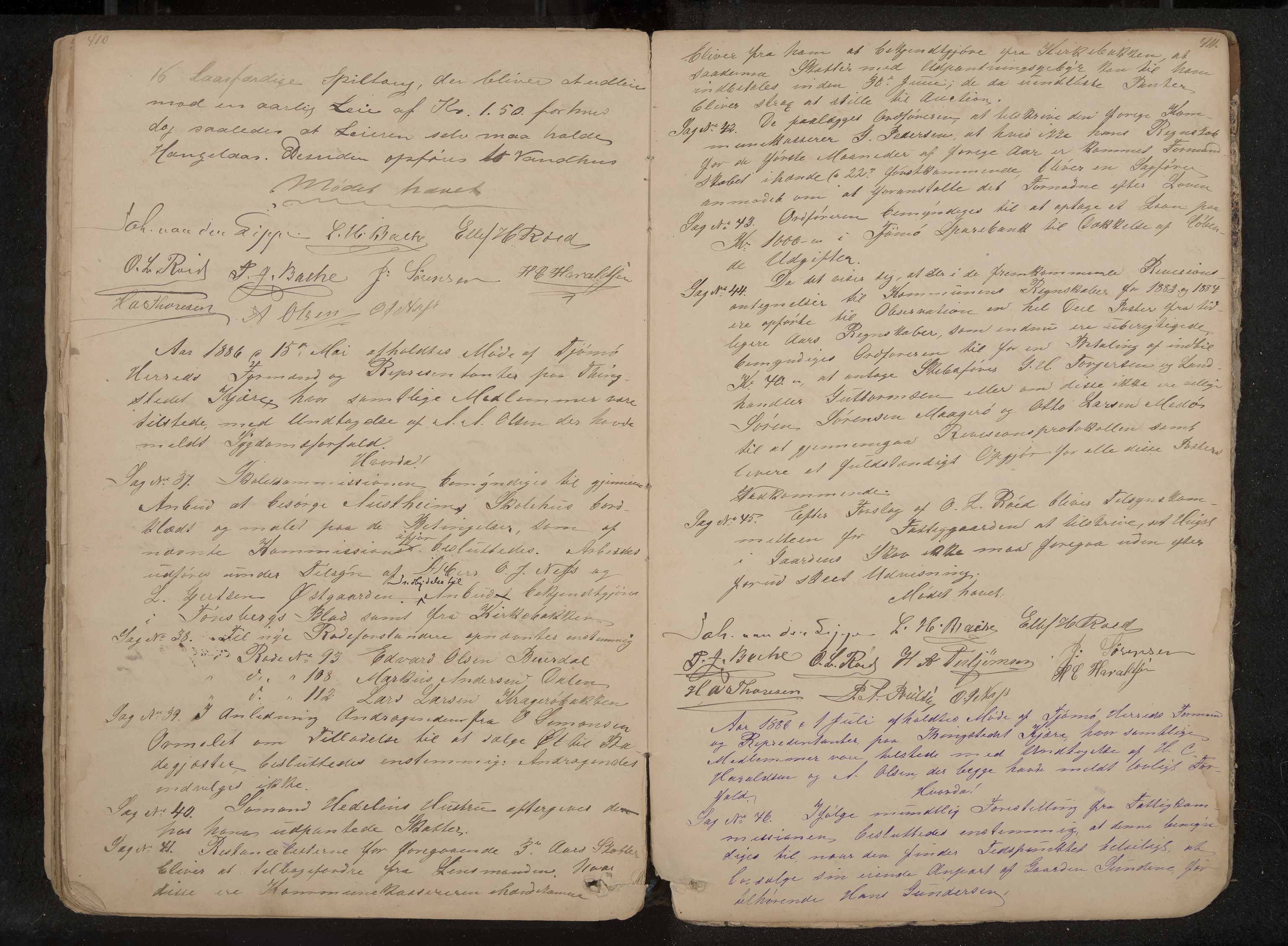 Tjøme formannskap og sentraladministrasjon, IKAK/0723021-1/A/L0002: Møtebok, 1865-1886, p. 410-411