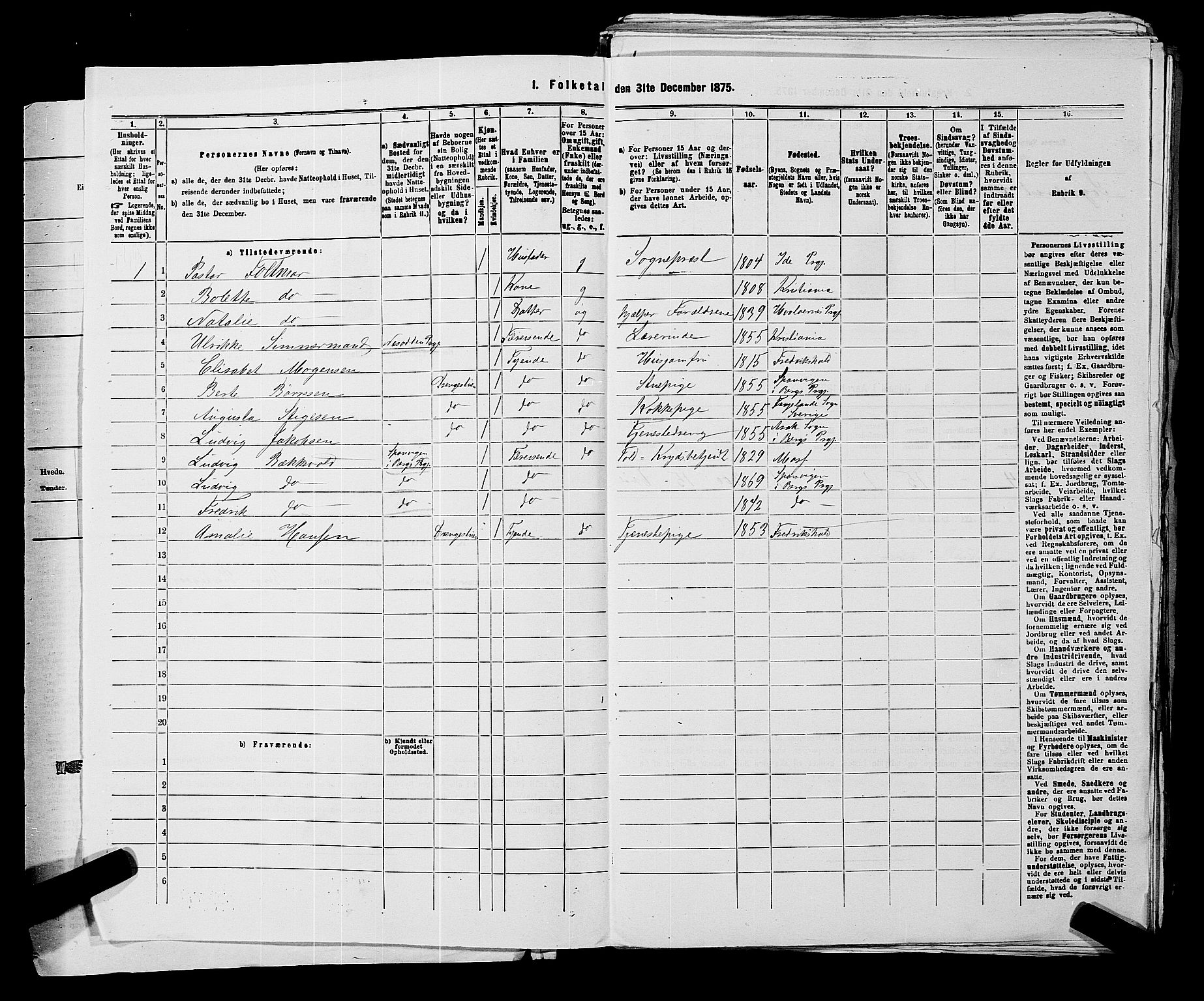 RA, 1875 census for 0116P Berg, 1875, p. 144