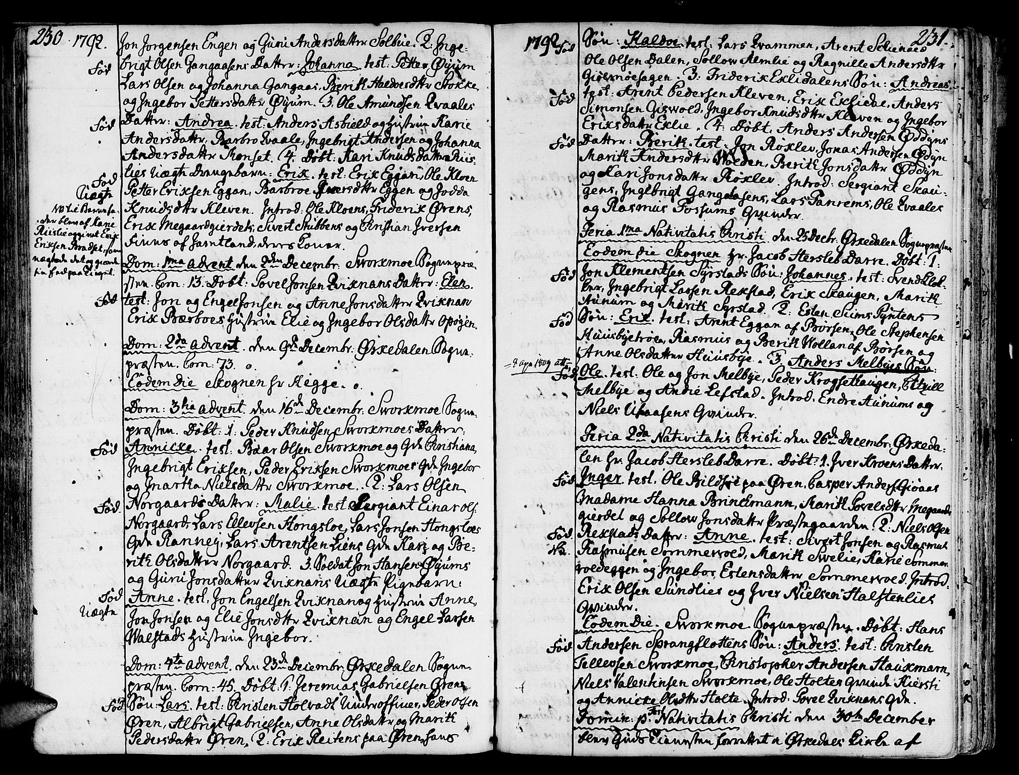 Ministerialprotokoller, klokkerbøker og fødselsregistre - Sør-Trøndelag, SAT/A-1456/668/L0802: Parish register (official) no. 668A02, 1776-1799, p. 230-231