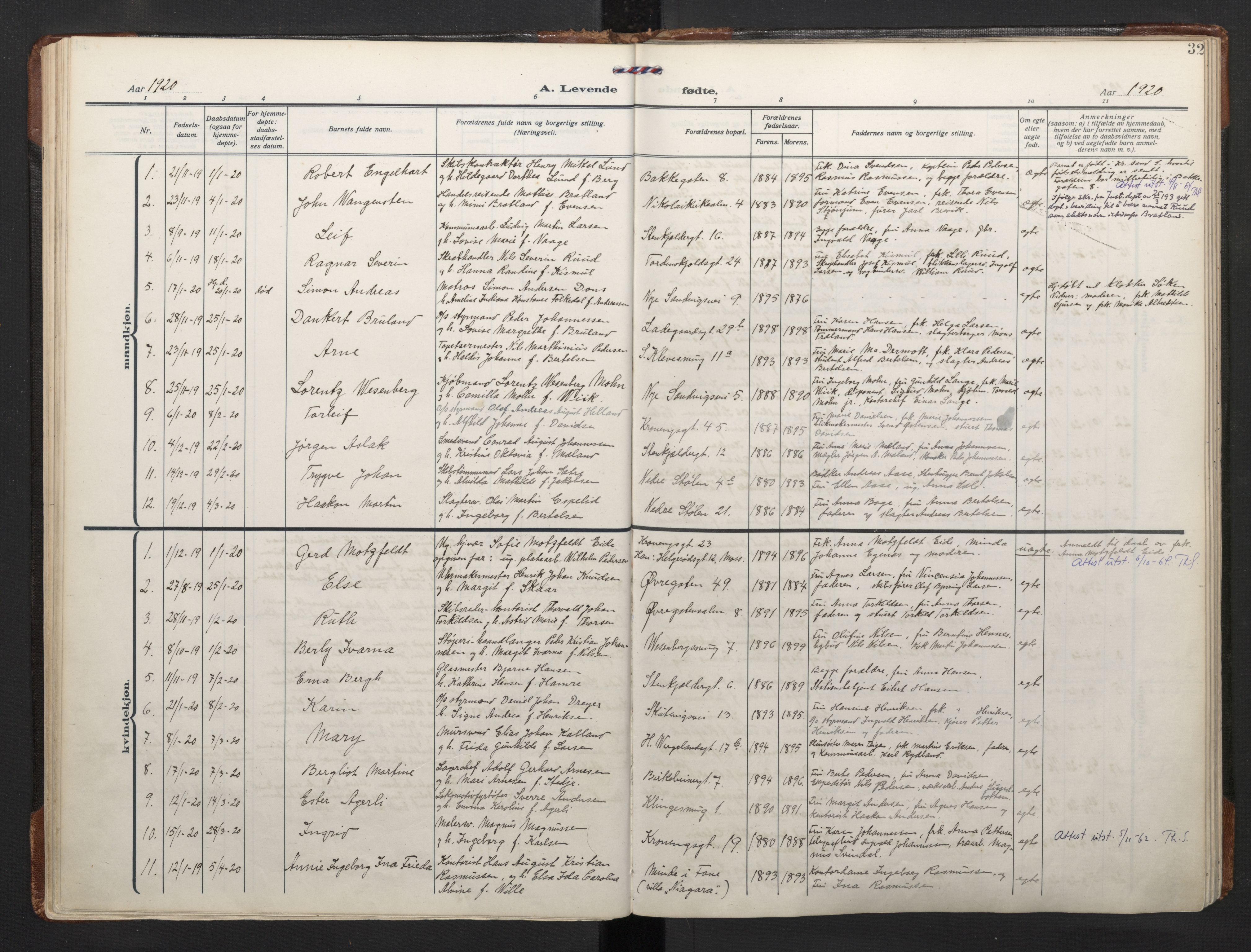 Mariakirken Sokneprestembete, AV/SAB-A-76901/H/Haa/L0011: Parish register (official) no. B 2, 1916-1934, p. 31b-32a