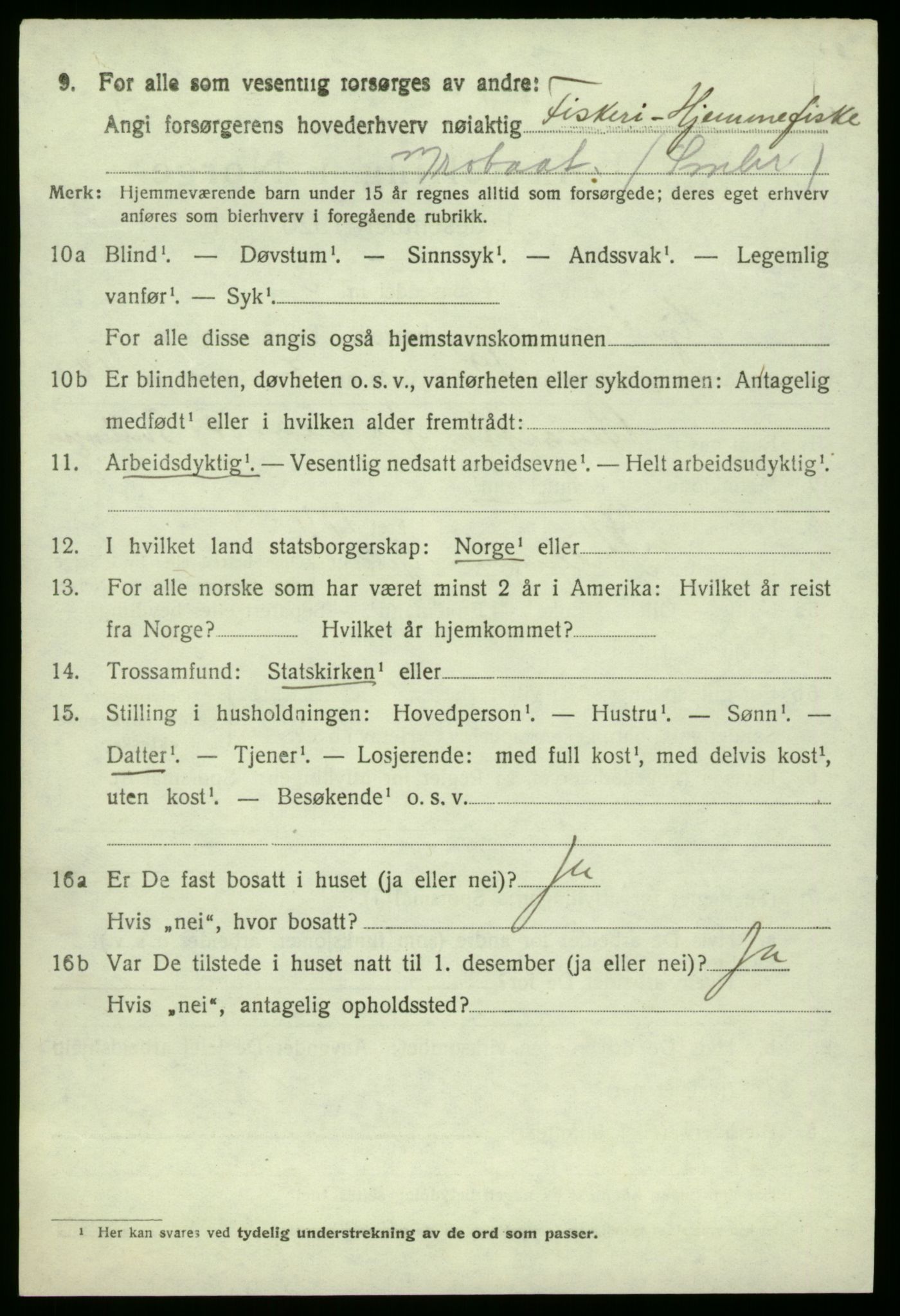 SAB, 1920 census for Hjelme, 1920, p. 1309