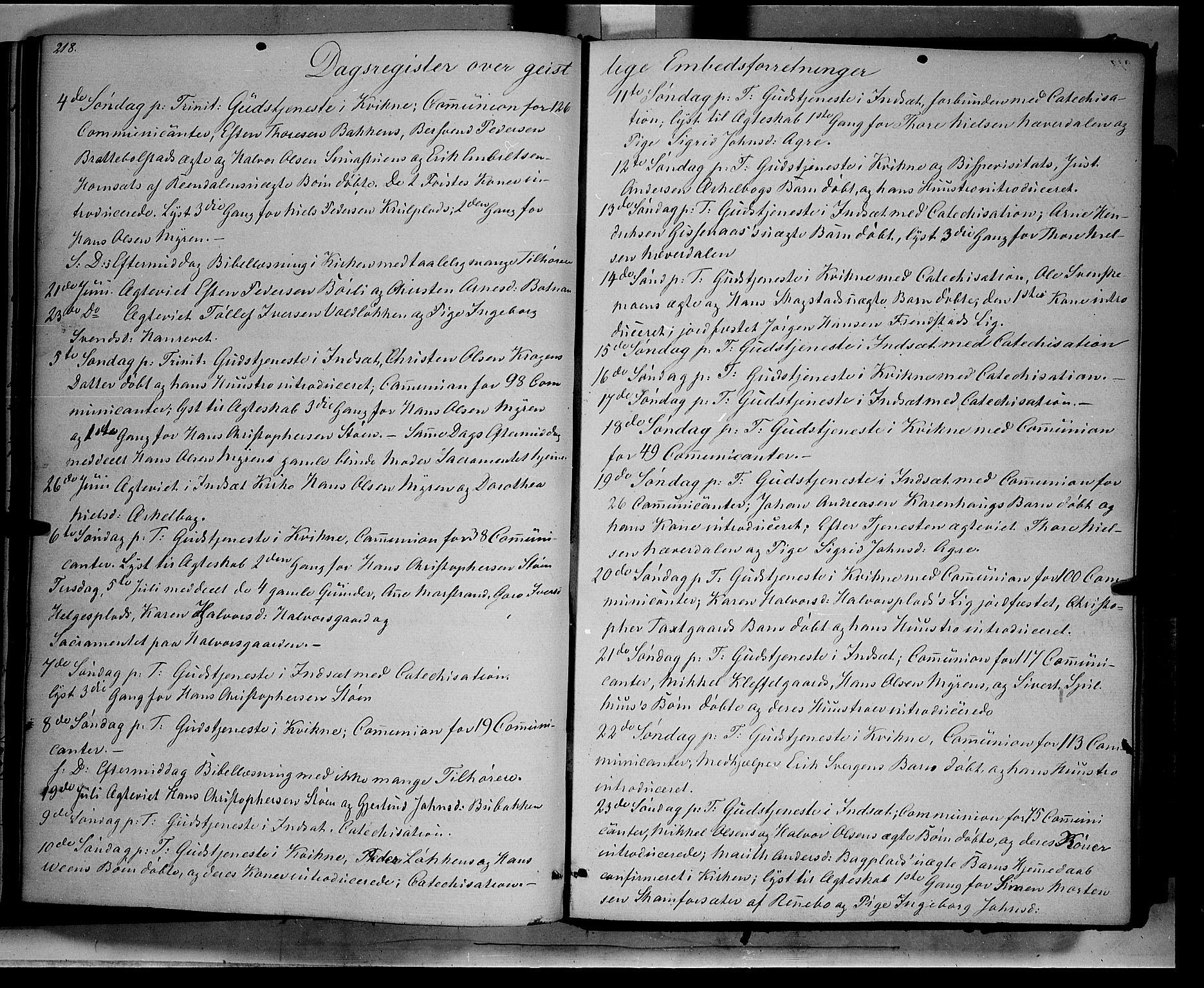 Kvikne prestekontor, AV/SAH-PREST-064/H/Ha/Haa/L0005: Parish register (official) no. 5, 1841-1862, p. 218