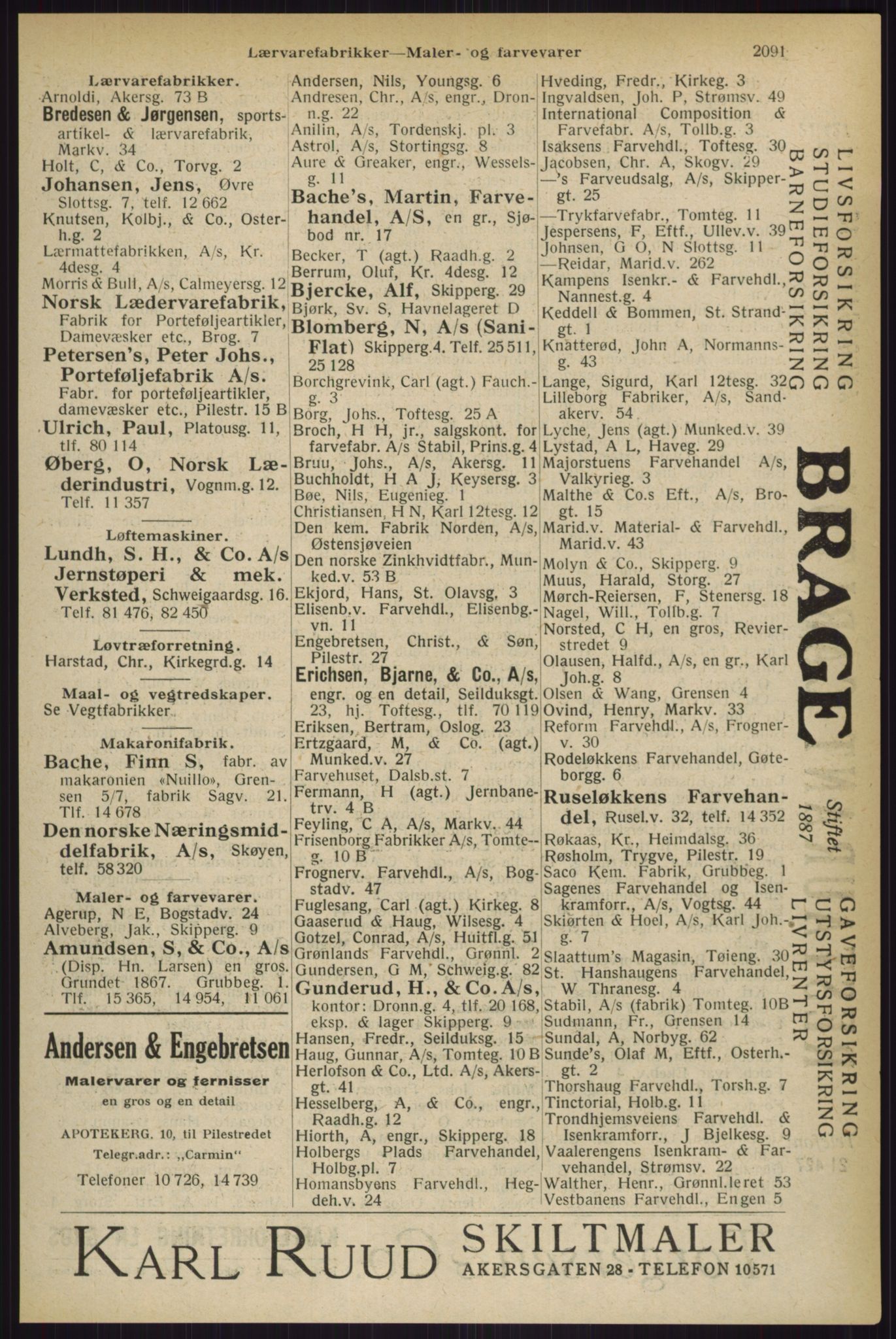 Kristiania/Oslo adressebok, PUBL/-, 1927, p. 2091