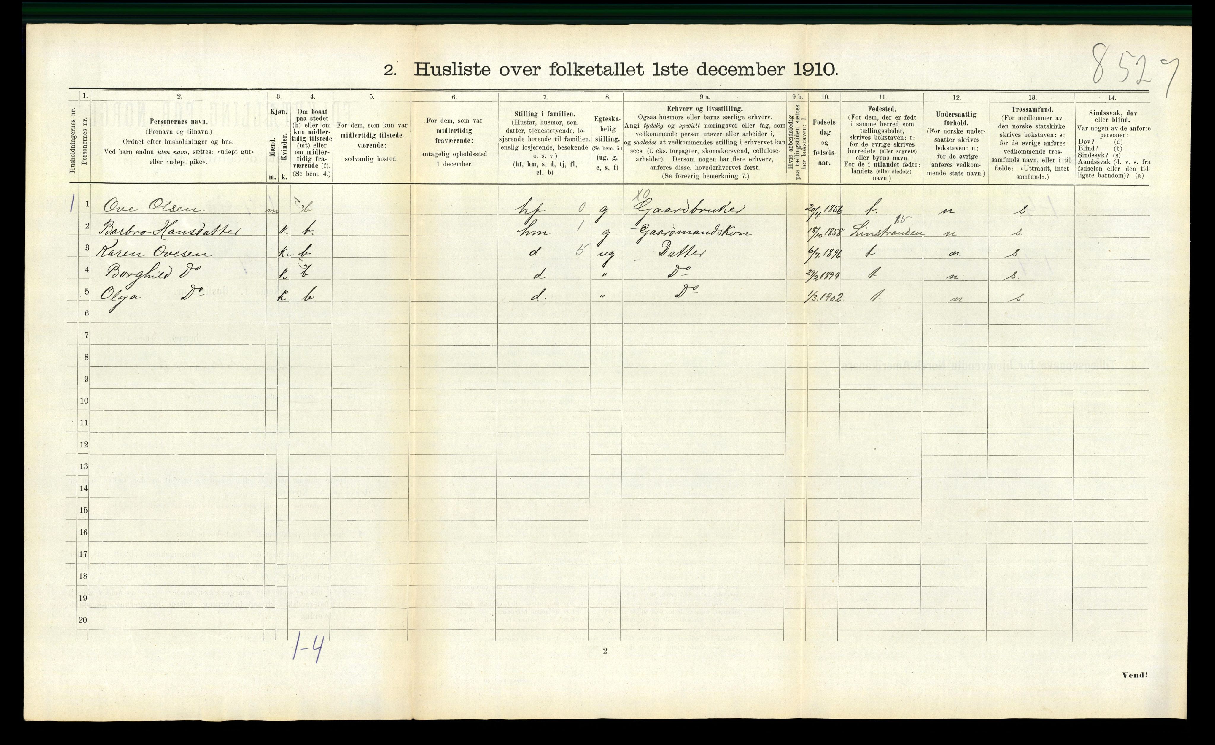 RA, 1910 census for Skogn, 1910, p. 761