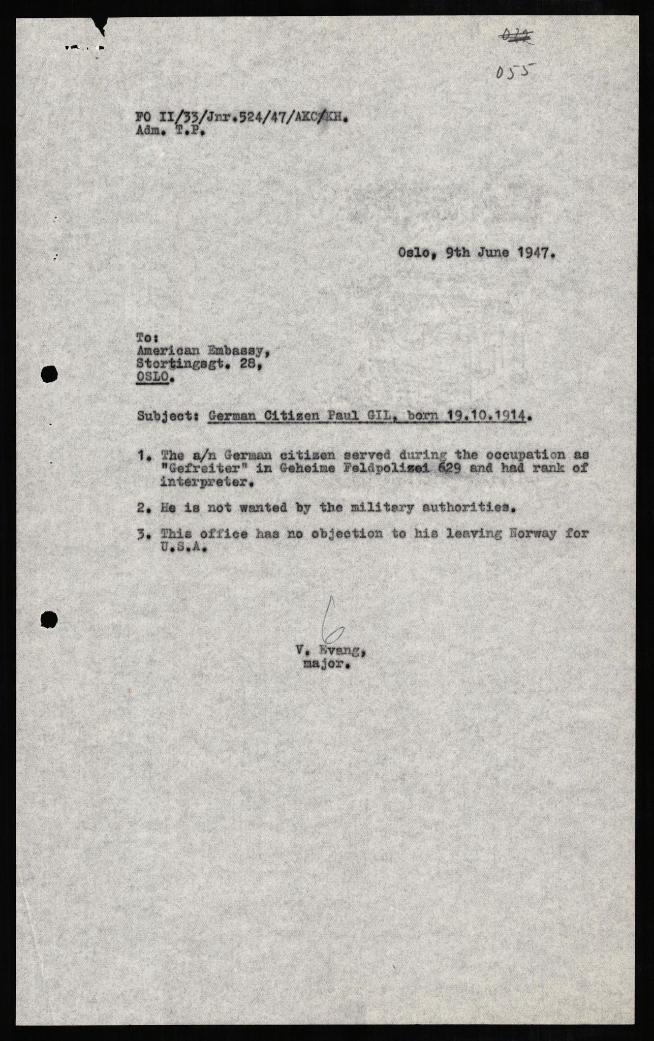 Forsvaret, Forsvarets overkommando II, AV/RA-RAFA-3915/D/Db/L0009: CI Questionaires. Tyske okkupasjonsstyrker i Norge. Tyskere., 1945-1946, p. 492