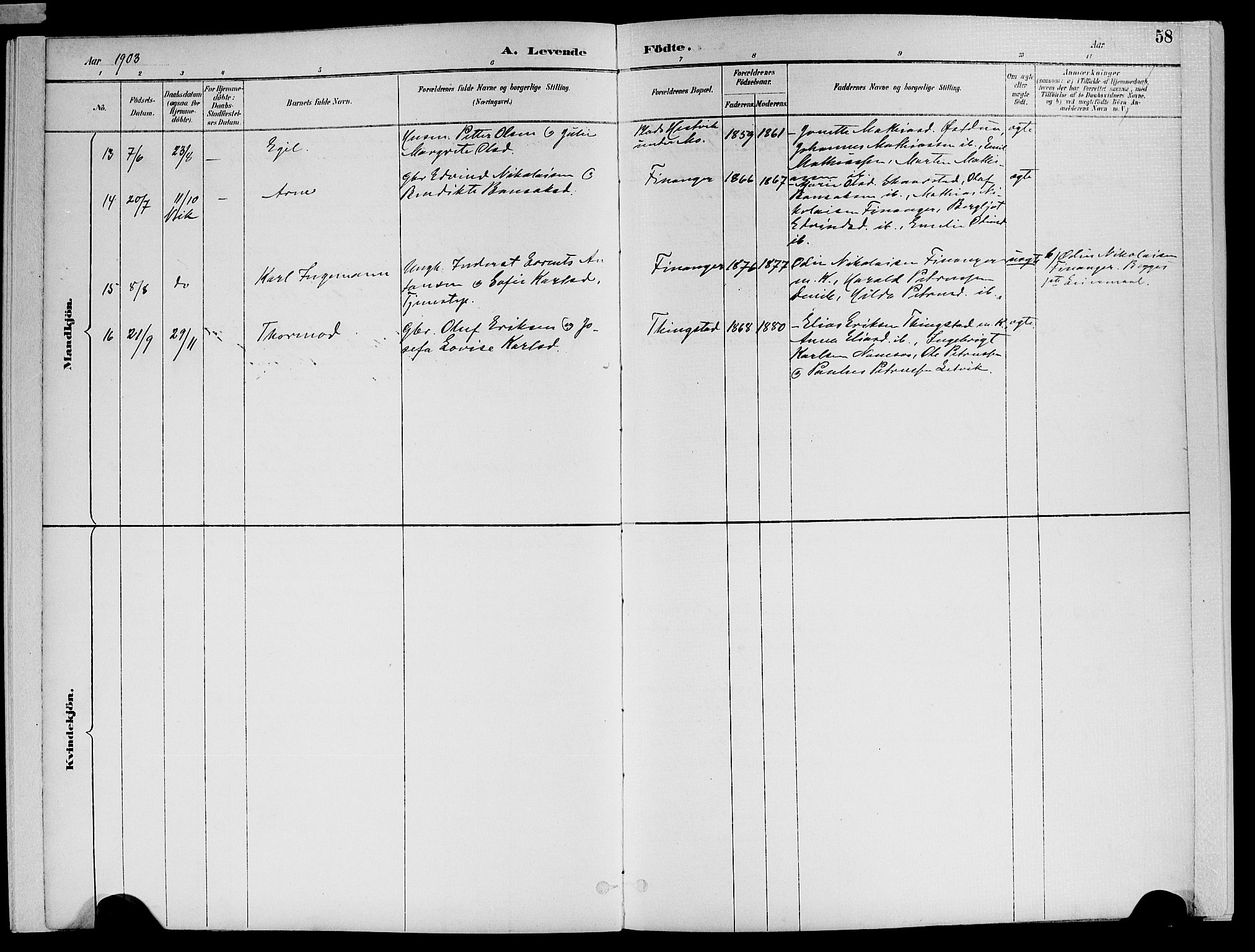 Ministerialprotokoller, klokkerbøker og fødselsregistre - Nord-Trøndelag, AV/SAT-A-1458/773/L0617: Parish register (official) no. 773A08, 1887-1910, p. 58