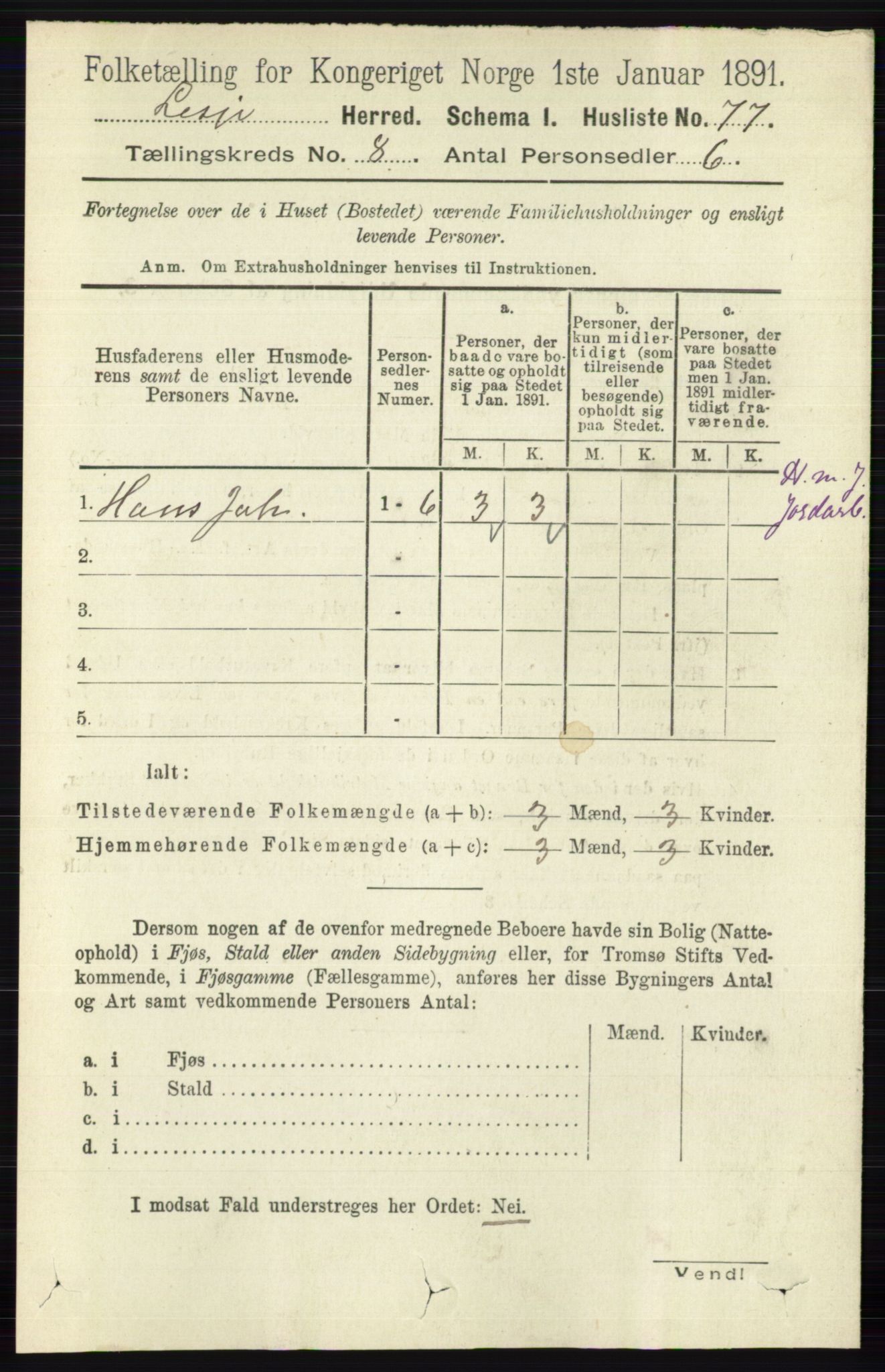 RA, 1891 census for 0512 Lesja, 1891, p. 2982