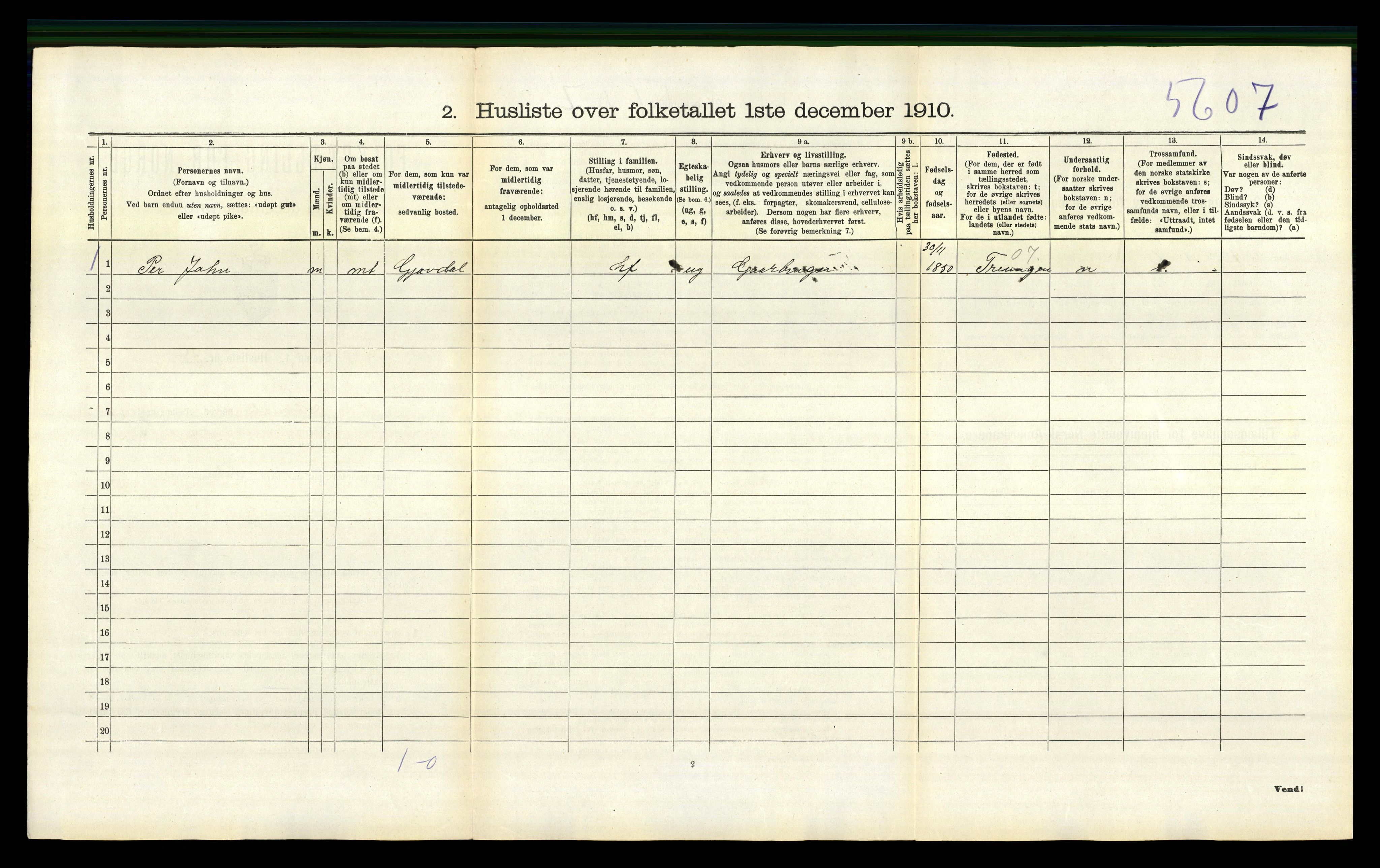 RA, 1910 census for Åmli, 1910, p. 222