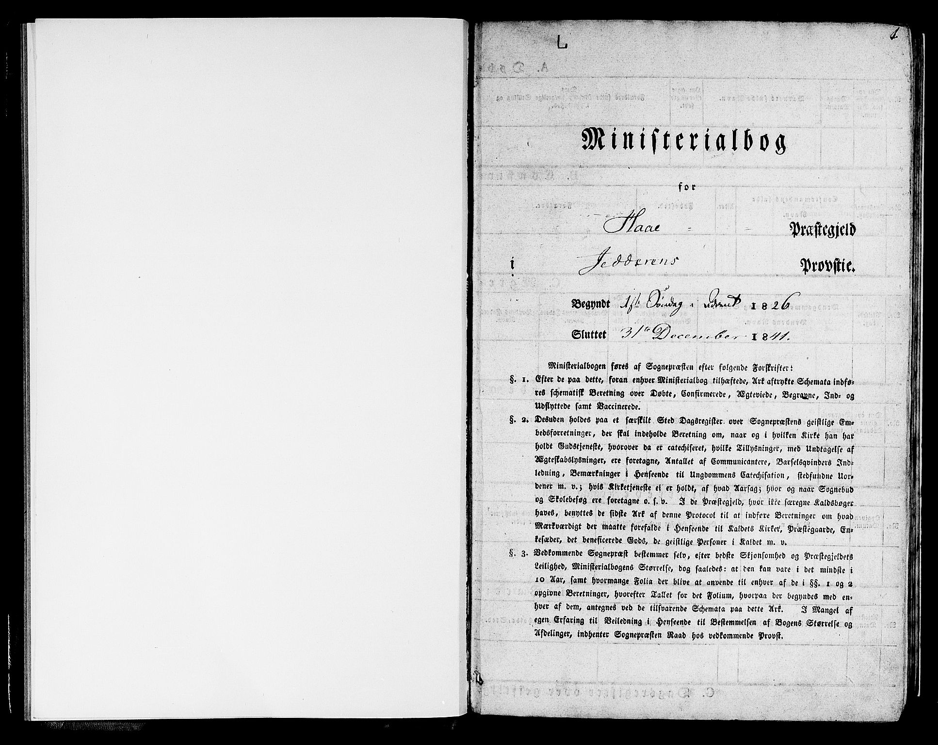 Hå sokneprestkontor, AV/SAST-A-101801/001/30BA/L0004: Parish register (official) no. A 4.1 /2, 1826-1841