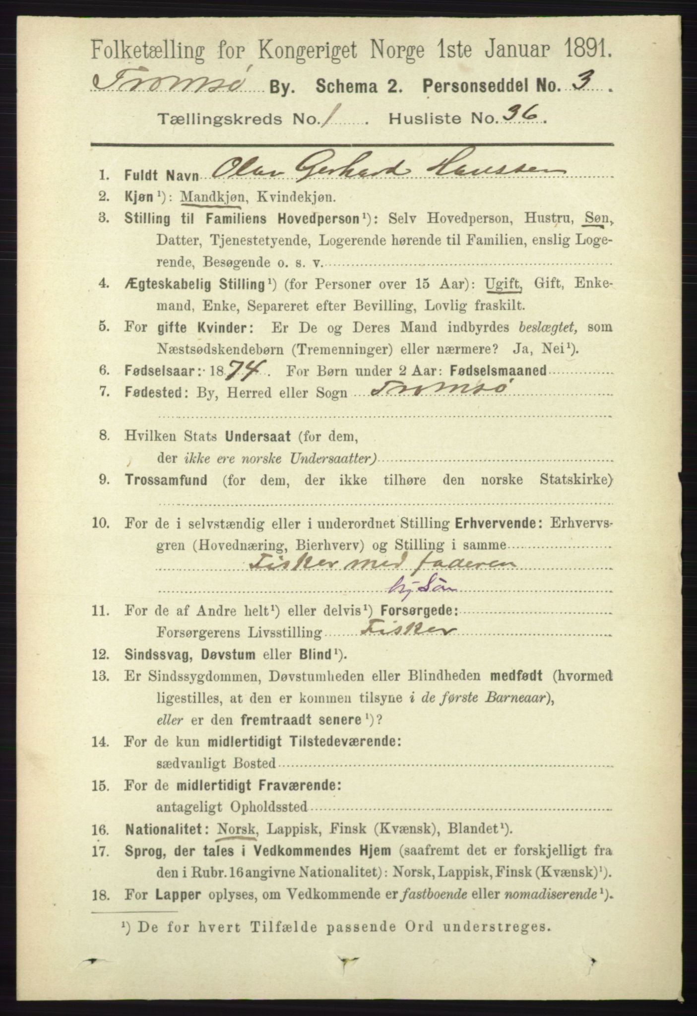 RA, 1891 census for 1902 Tromsø, 1891, p. 622