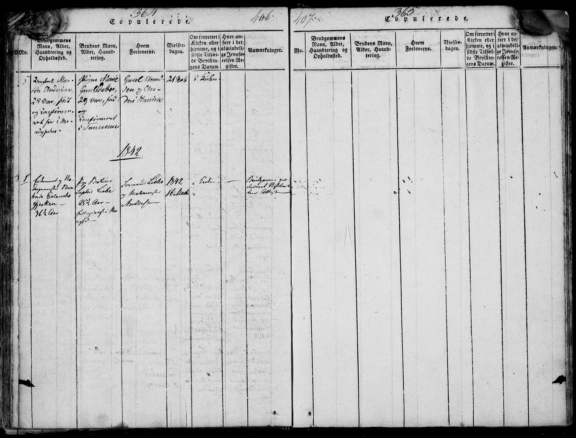 Larvik kirkebøker, AV/SAKO-A-352/F/Fb/L0002: Parish register (official) no. II 2, 1818-1842, p. 364-365