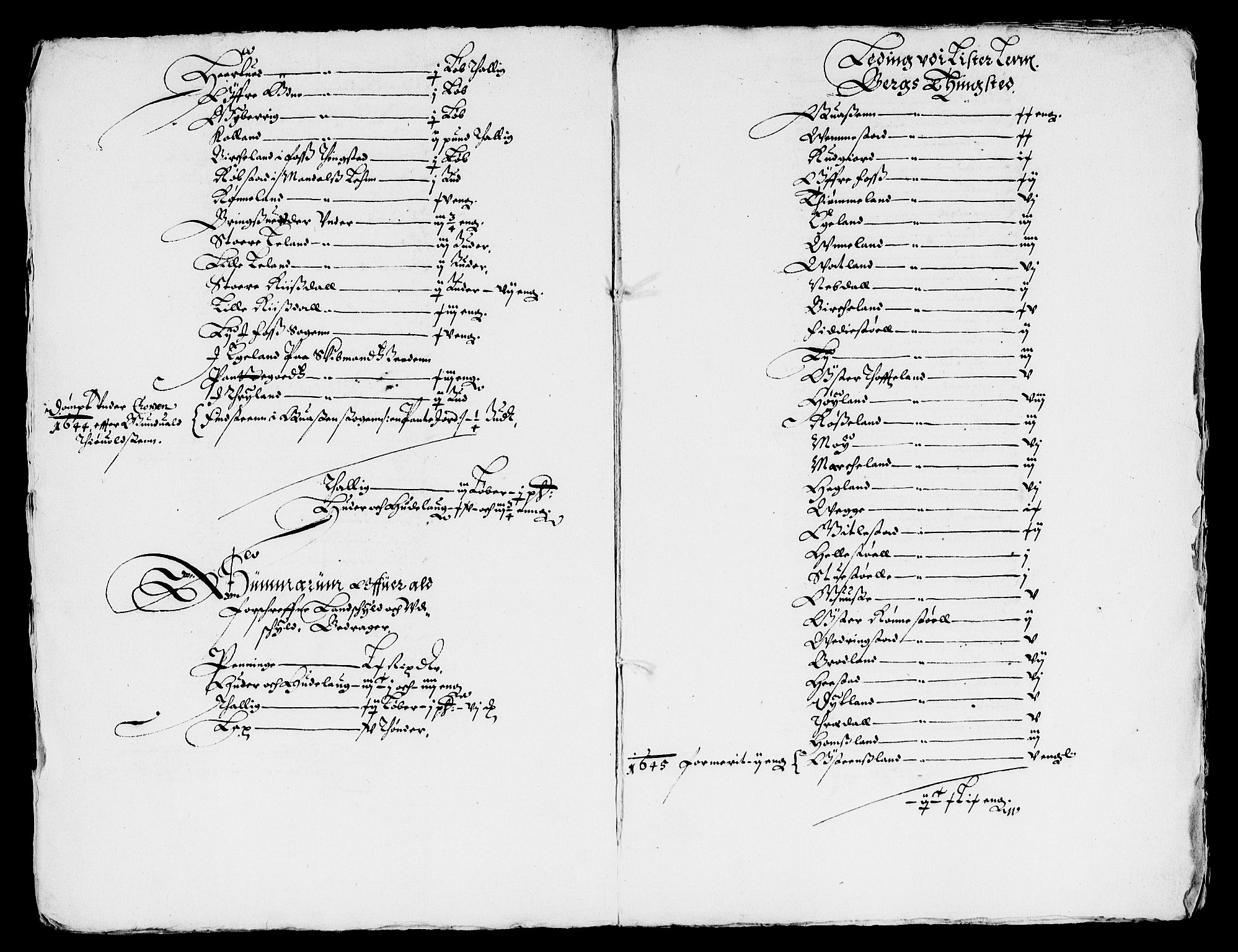 Rentekammeret inntil 1814, Reviderte regnskaper, Lensregnskaper, RA/EA-5023/R/Rb/Rbr/L0016: Lista len, 1645-1647