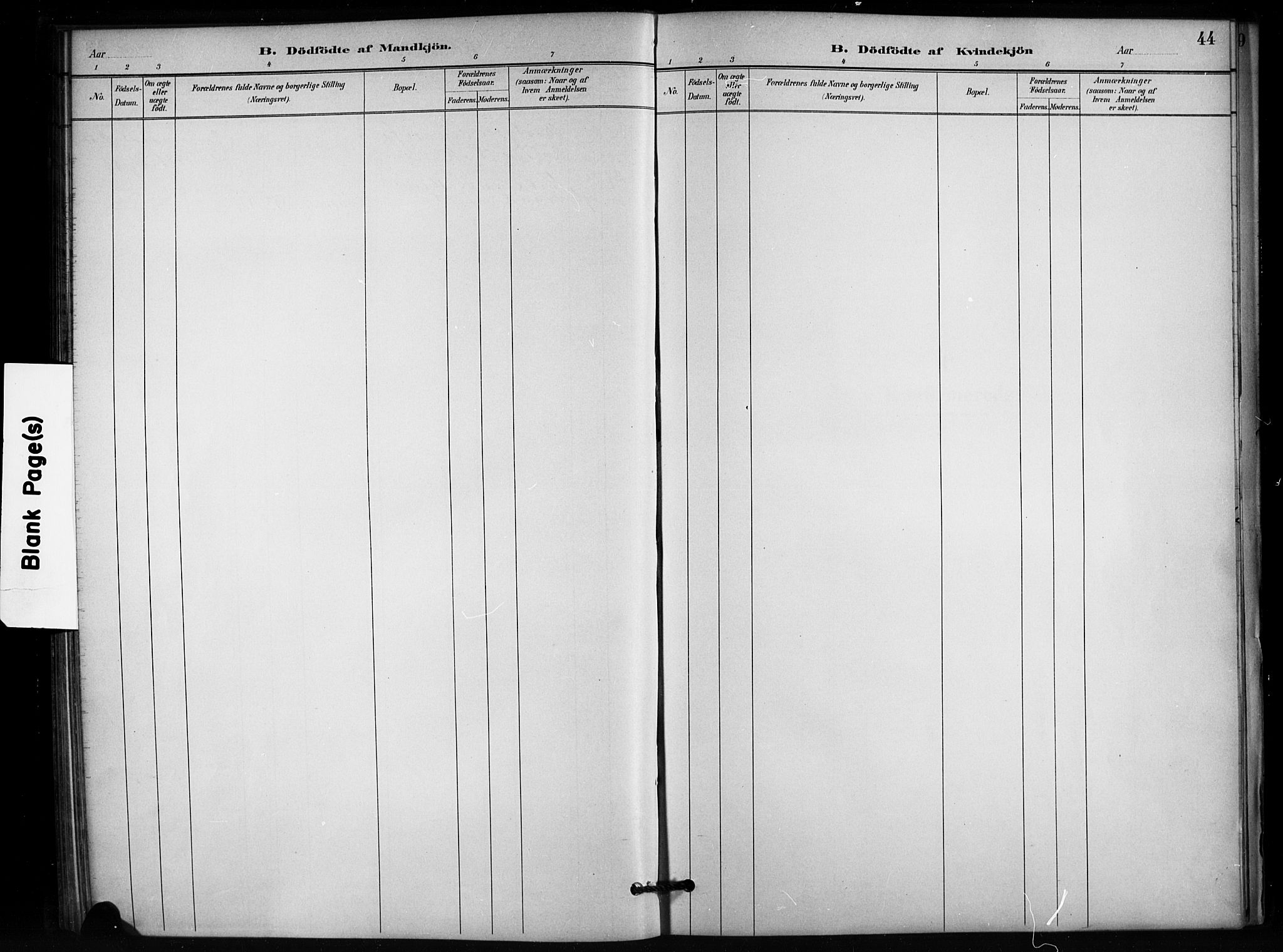 Enebakk prestekontor Kirkebøker, AV/SAO-A-10171c/F/Fb/L0001: Parish register (official) no. II 1, 1877-1902, p. 44