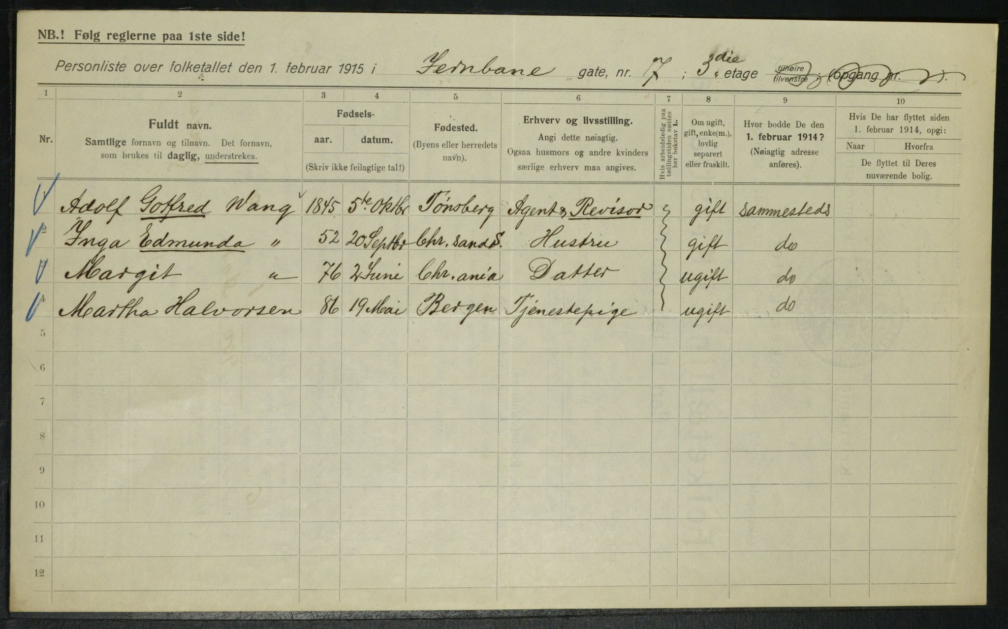 OBA, Municipal Census 1915 for Kristiania, 1915, p. 46353