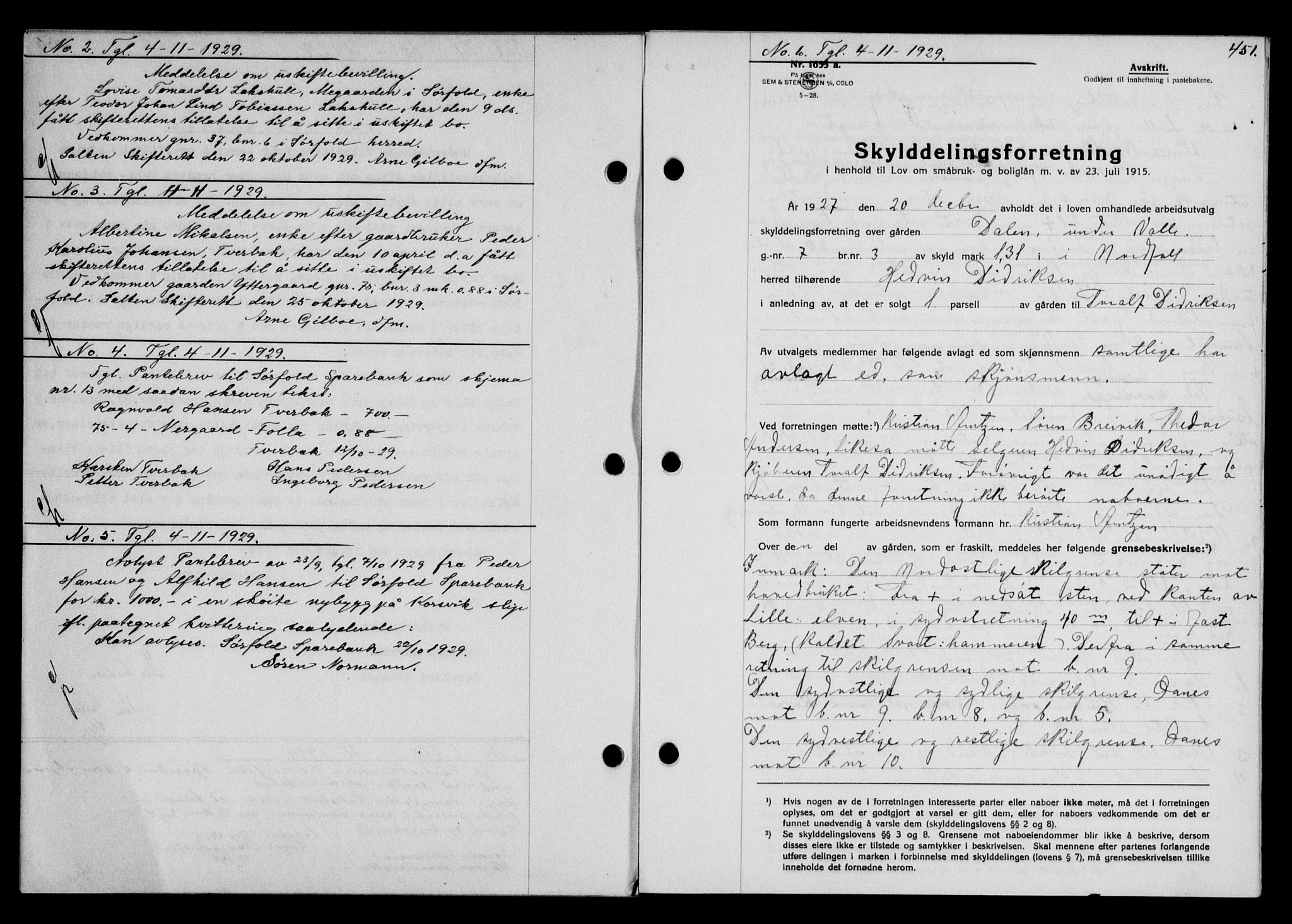 Salten sorenskriveri, SAT/A-4578/1/2/2C/L0057: Mortgage book no. 47, 1929-1929, Deed date: 04.11.1929