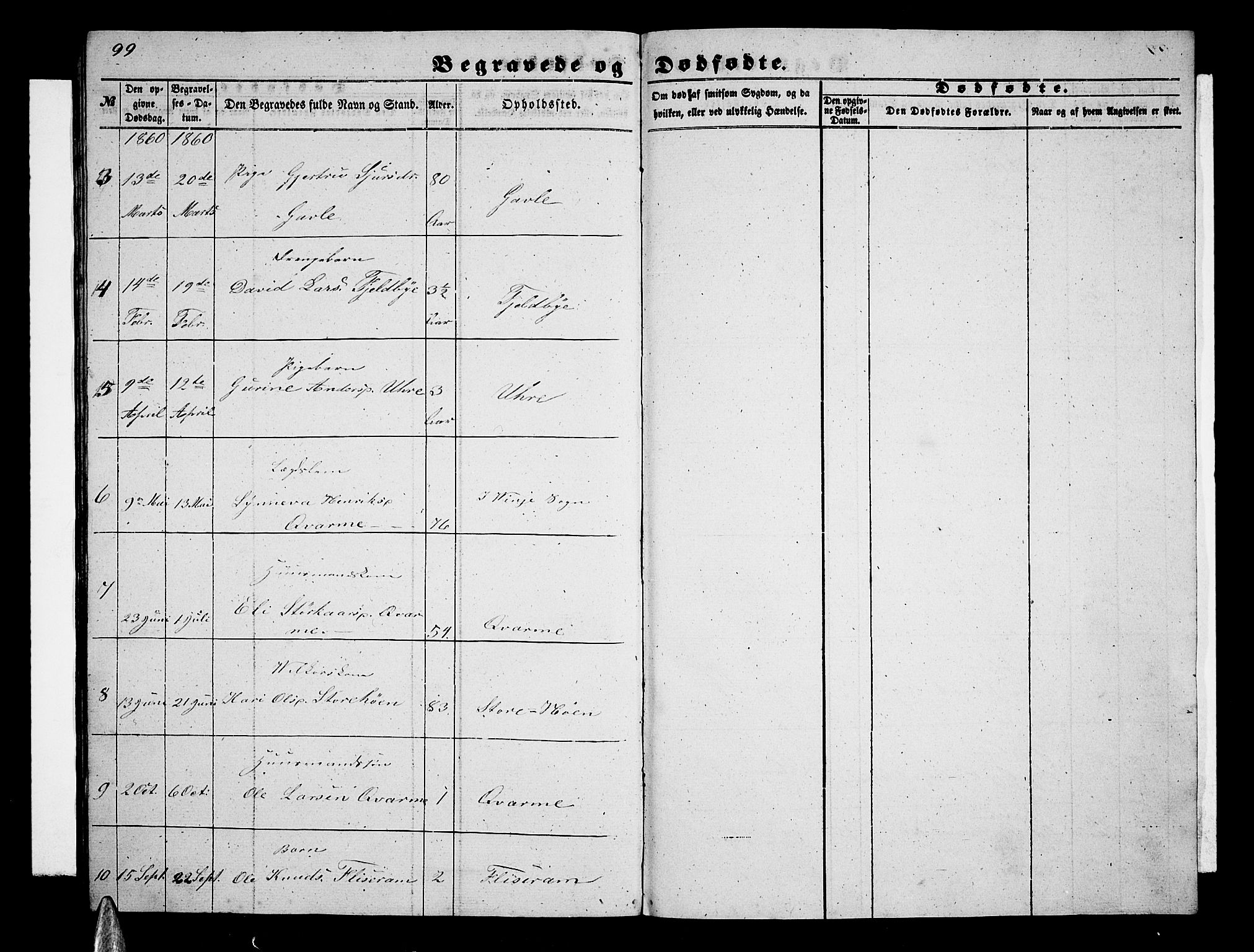 Vossestrand Sokneprestembete, AV/SAB-A-79101/H/Hab: Parish register (copy) no. B 1, 1855-1867, p. 99