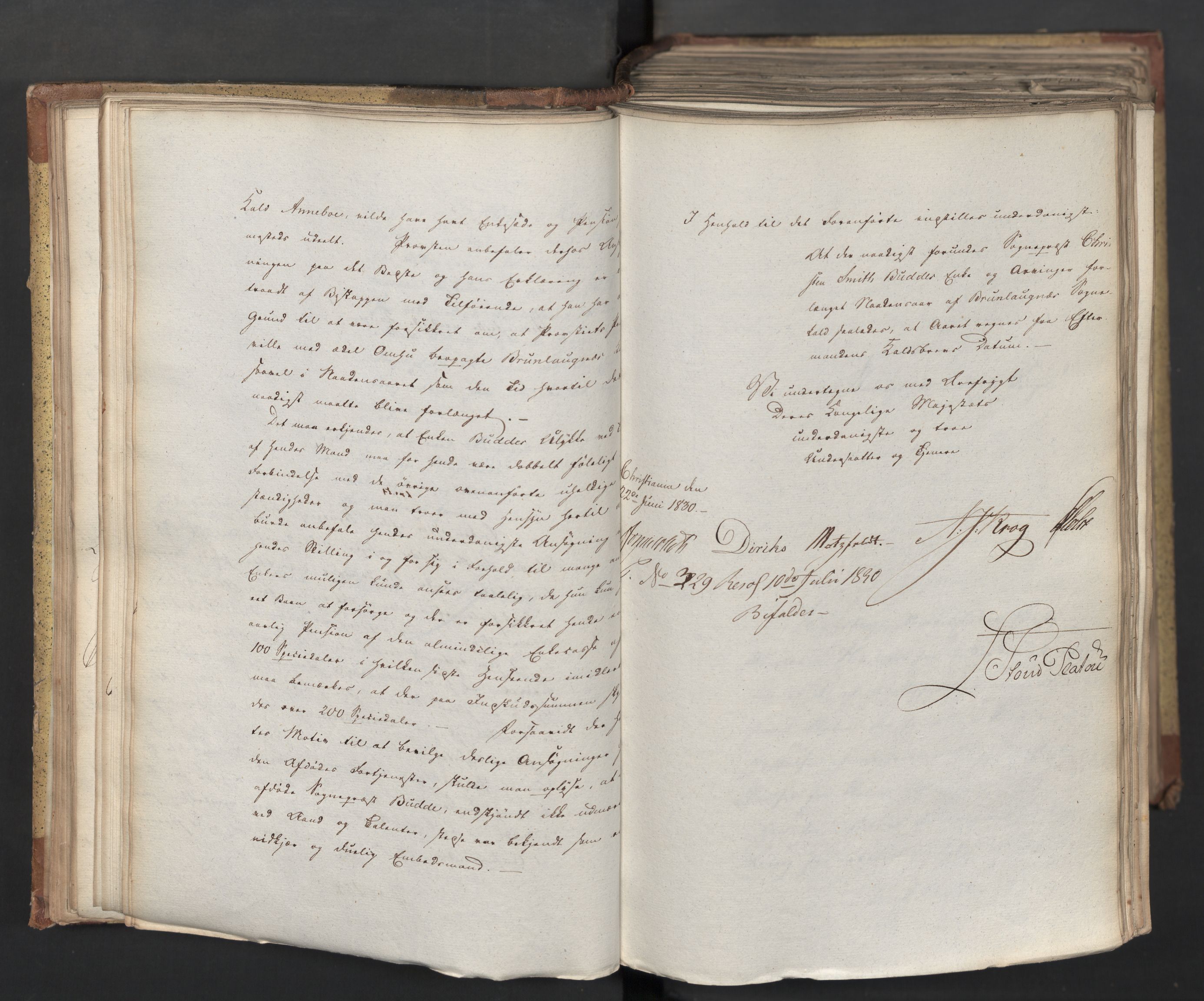 Statsrådsavdelingen i Stockholm, AV/RA-S-1003/D/Da/L0066: Regjeringsinnstillinger nr. 240-449, 1830, p. 79