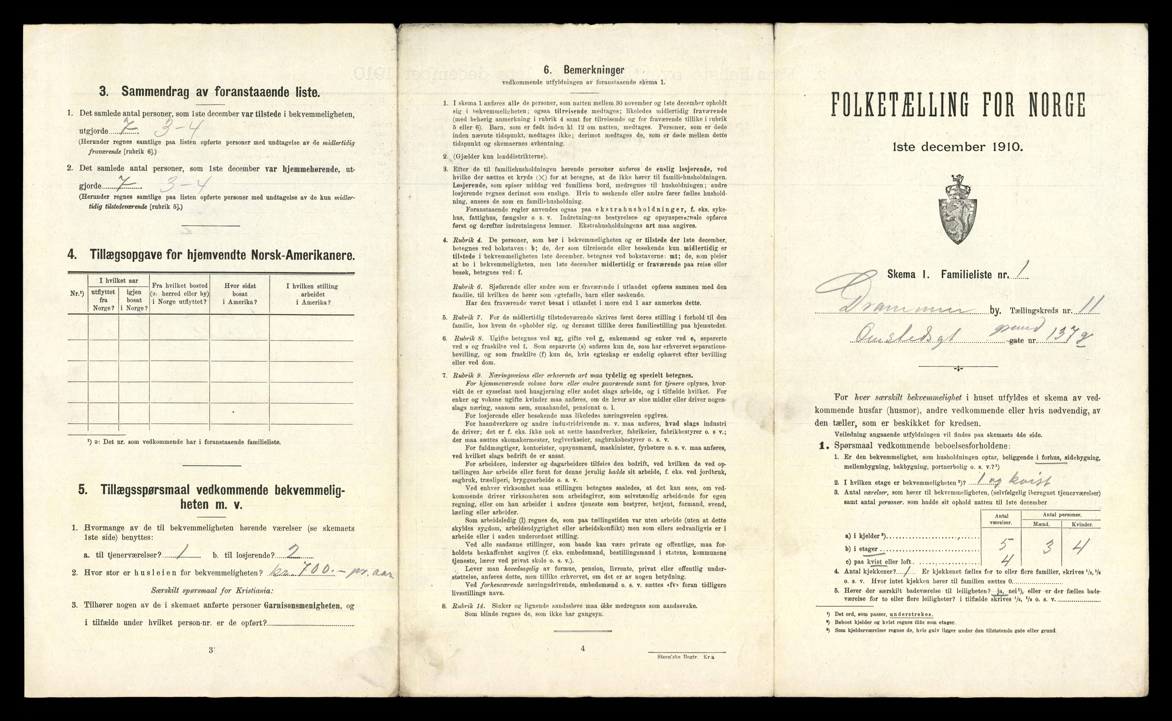RA, 1910 census for Drammen, 1910, p. 7990