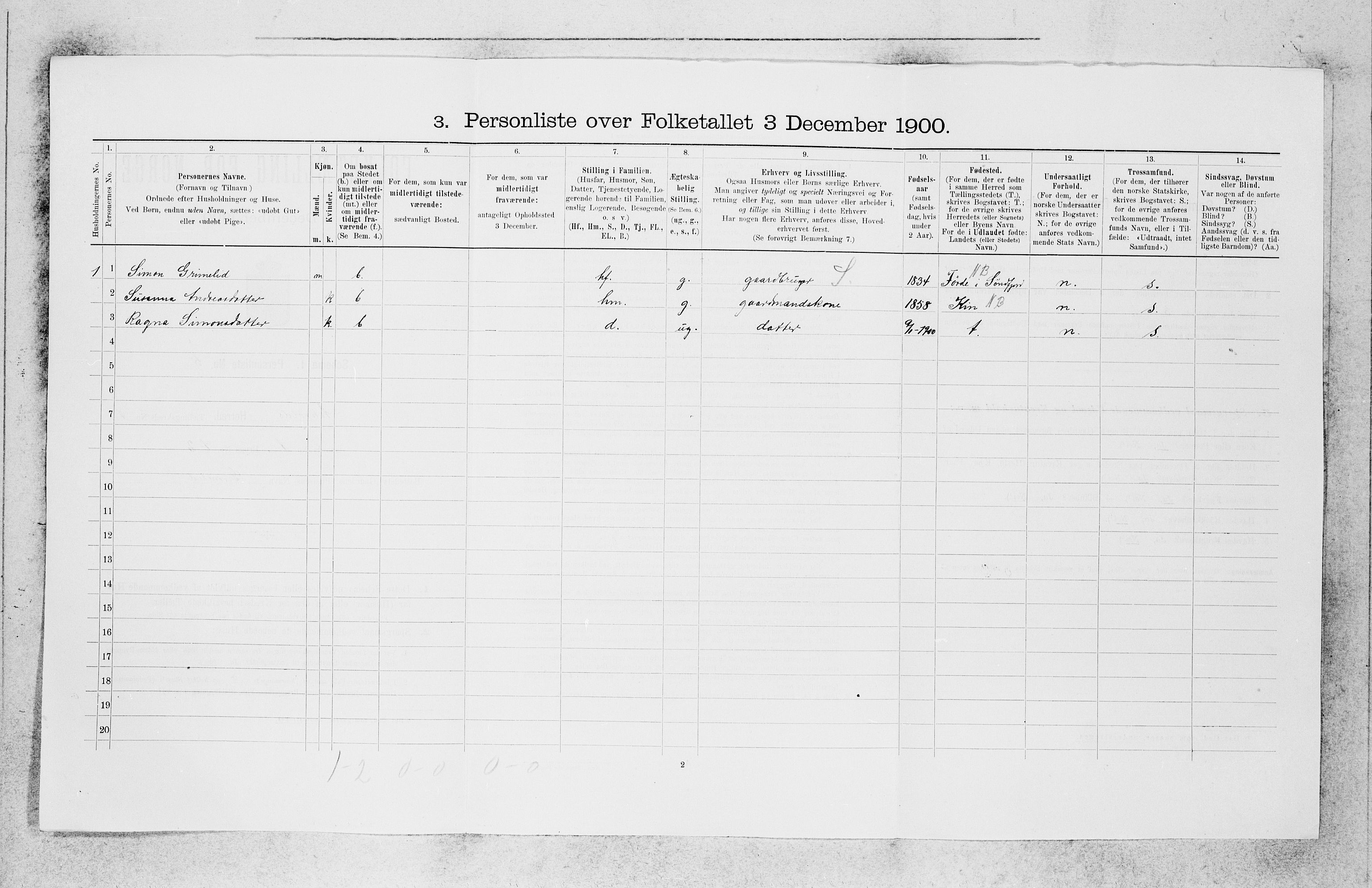 SAB, 1900 census for Askvoll, 1900, p. 84