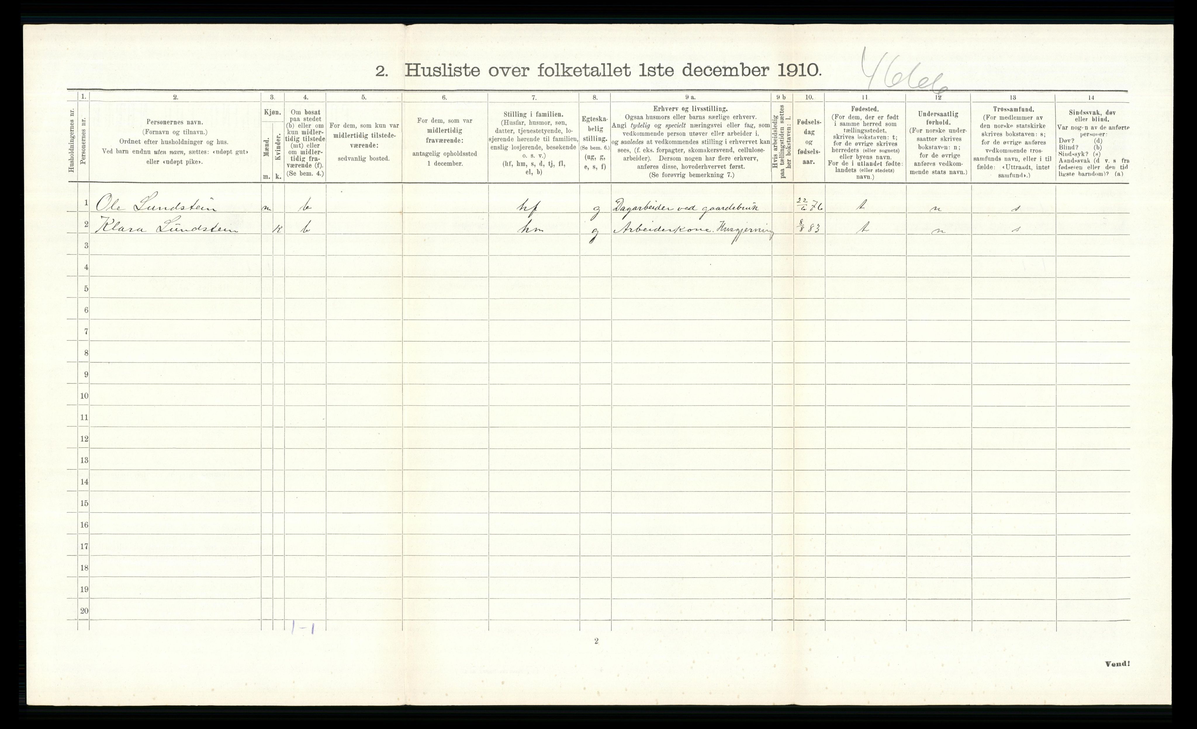 RA, 1910 census for Ringsaker, 1910, p. 1248