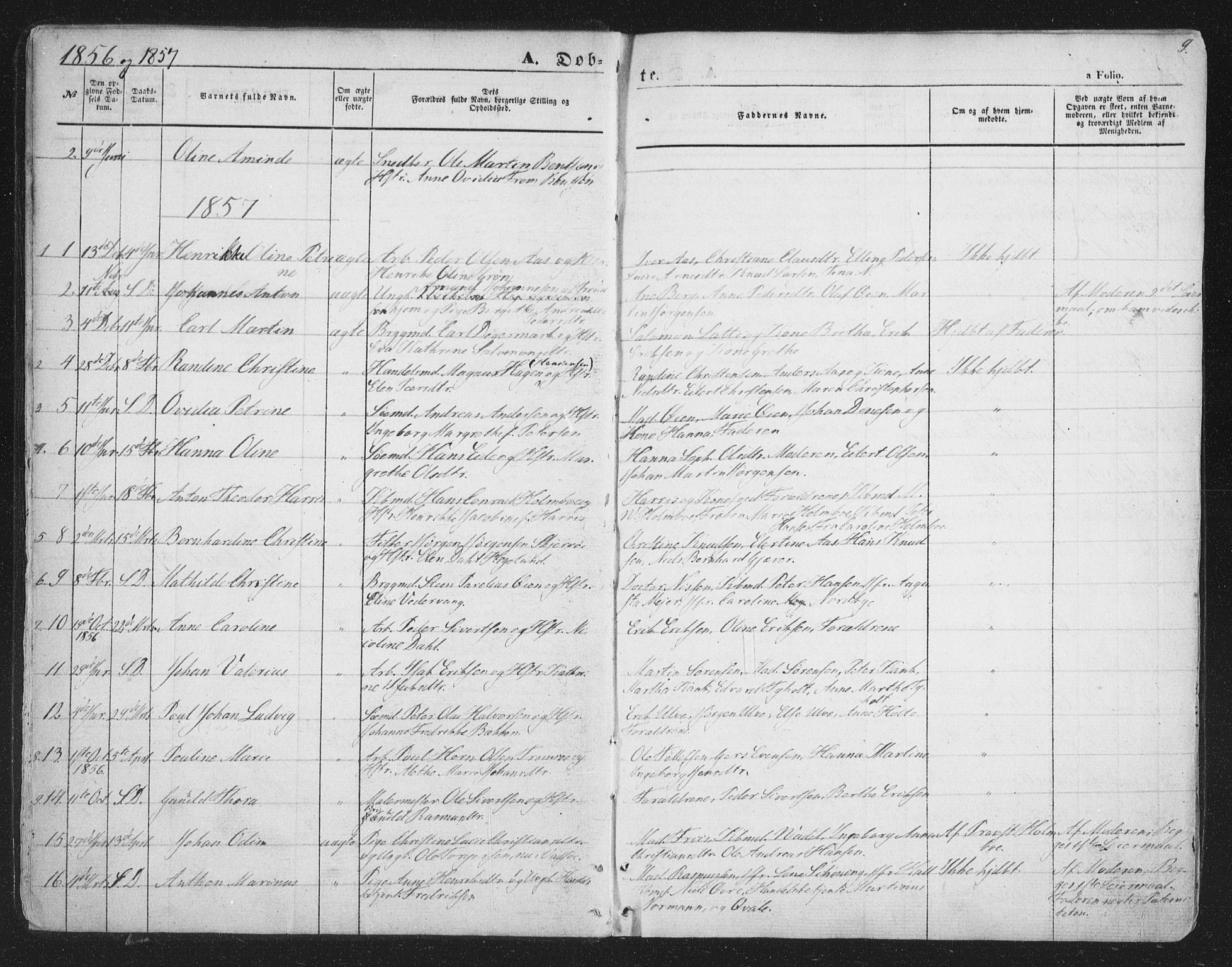 Tromsø sokneprestkontor/stiftsprosti/domprosti, SATØ/S-1343/G/Ga/L0011kirke: Parish register (official) no. 11, 1856-1865, p. 9