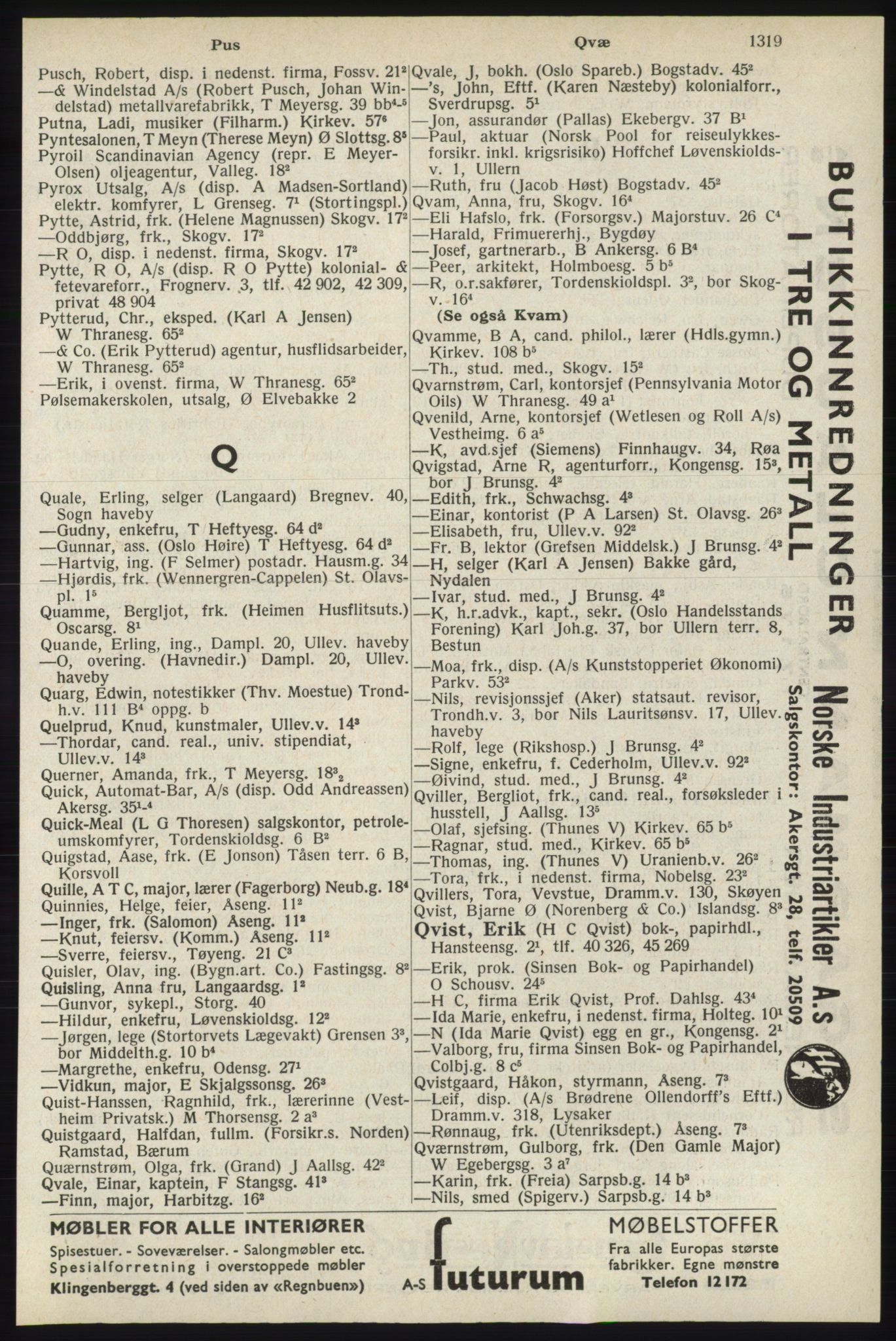 Kristiania/Oslo adressebok, PUBL/-, 1940, p. 1337