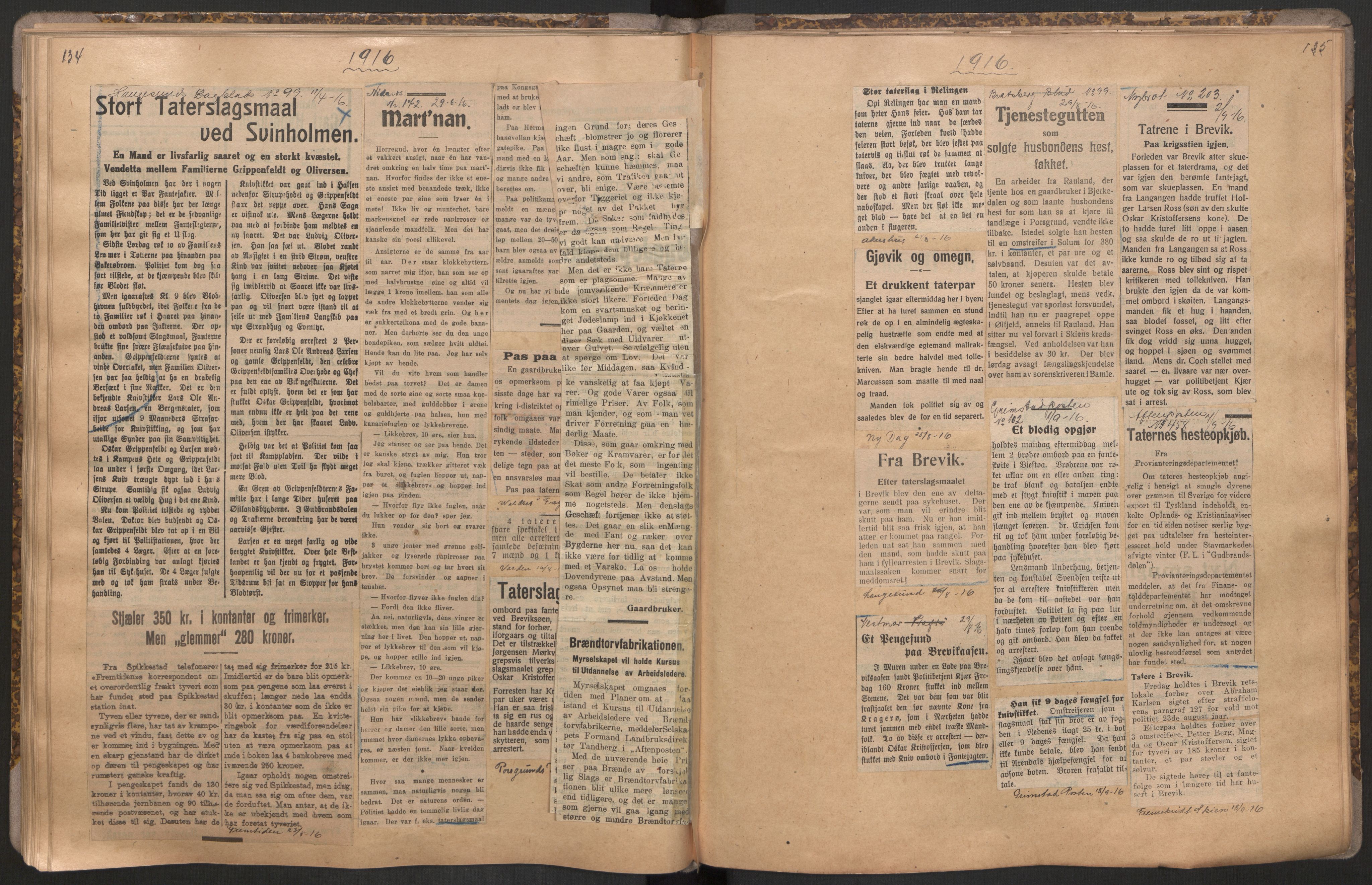 Norsk Misjon Blant Hjemløse, RA/PA-0793/F/Fv/L0534: Utklipp, 1897-1919, p. 134-135