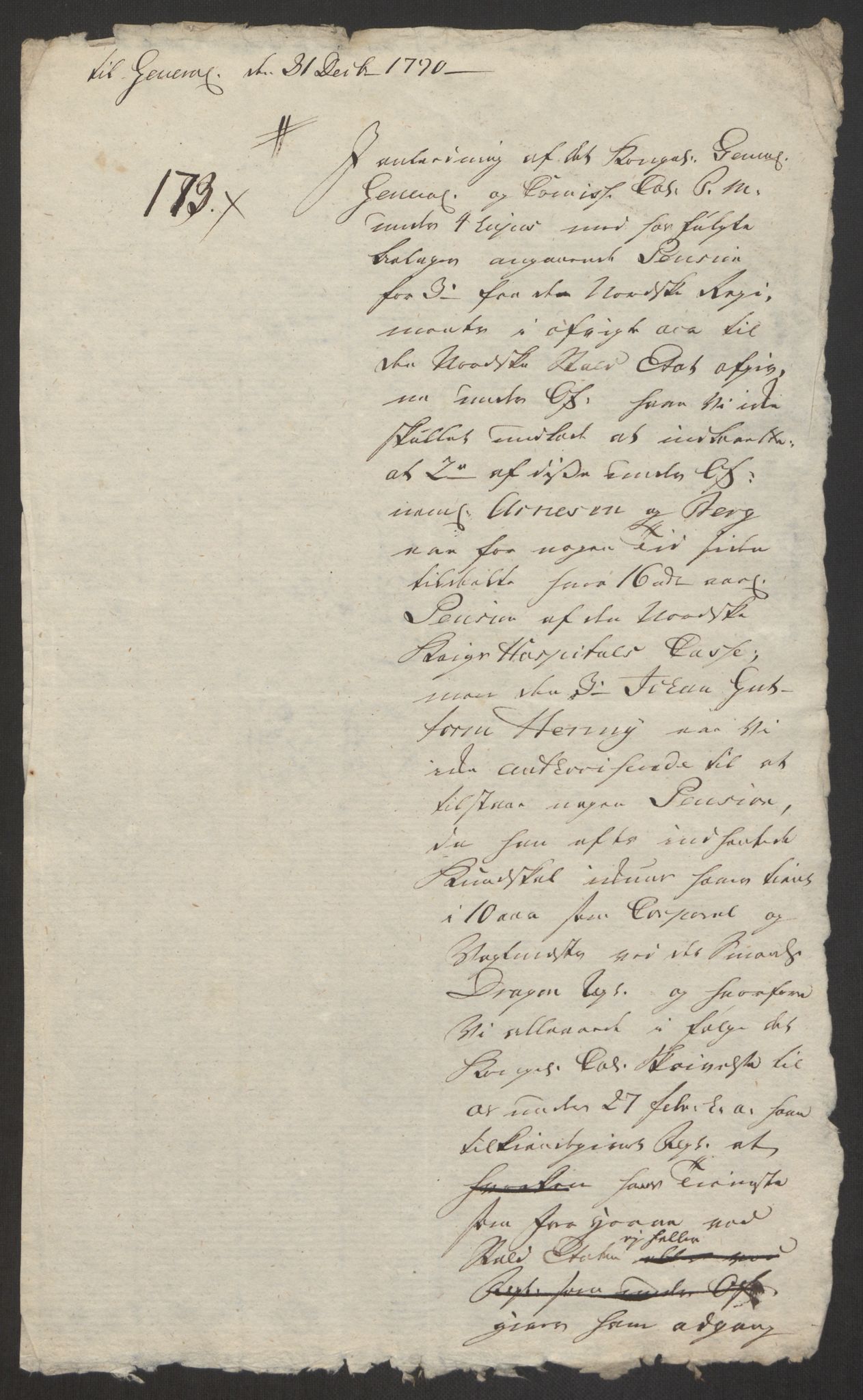 Forsvaret, Den norske kvesthuskasse/krigshospitalkasse, AV/RA-RAFA-1887/F/Fa/L0008: Konsepter, 1790-1793, p. 332