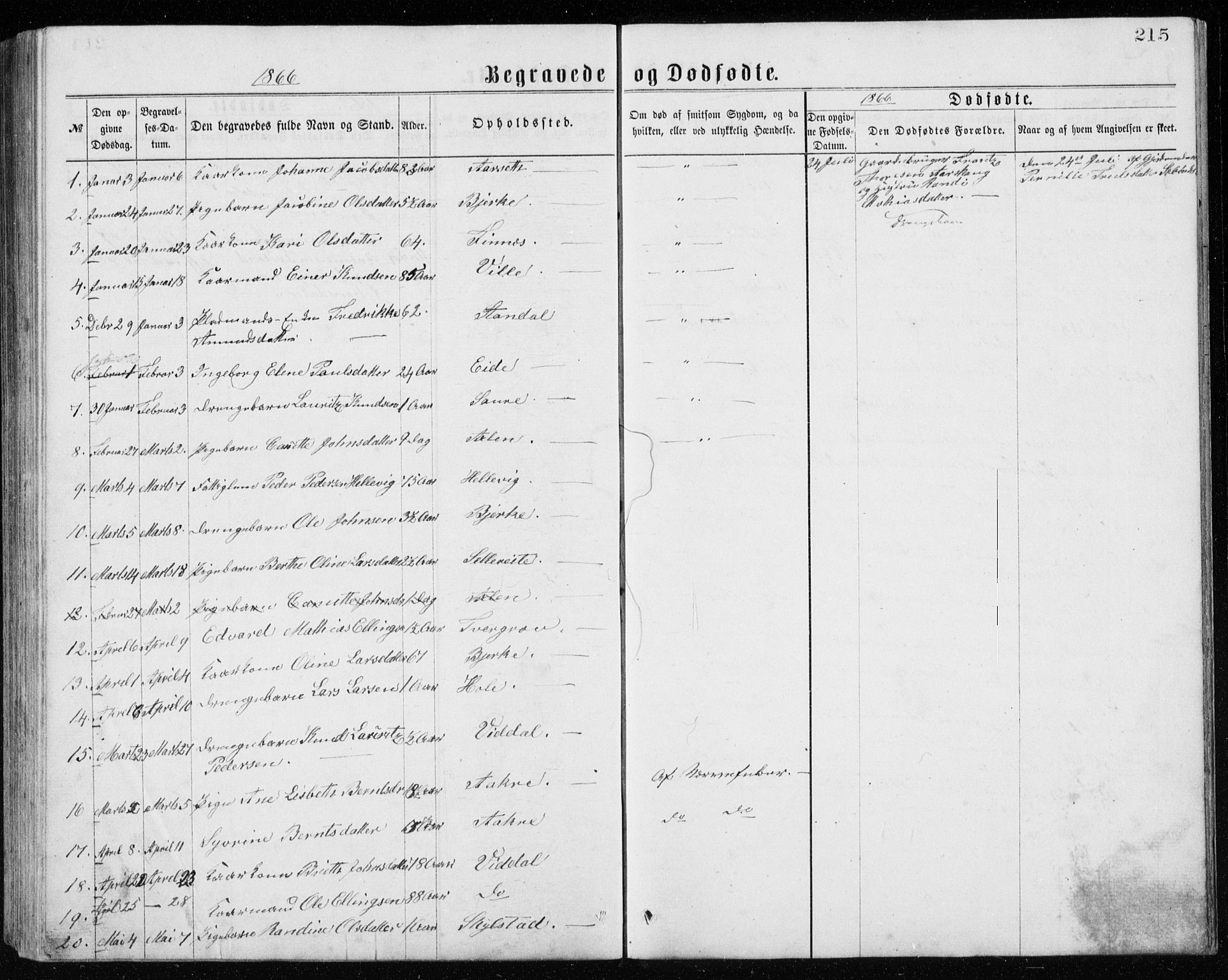 Ministerialprotokoller, klokkerbøker og fødselsregistre - Møre og Romsdal, AV/SAT-A-1454/515/L0214: Parish register (copy) no. 515C01, 1865-1883, p. 215