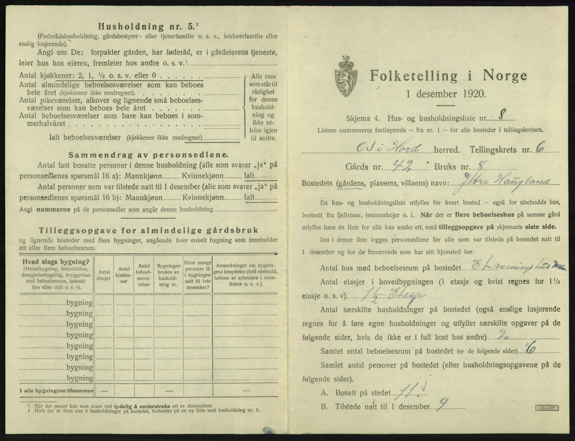 SAB, 1920 census for Os, 1920, p. 575