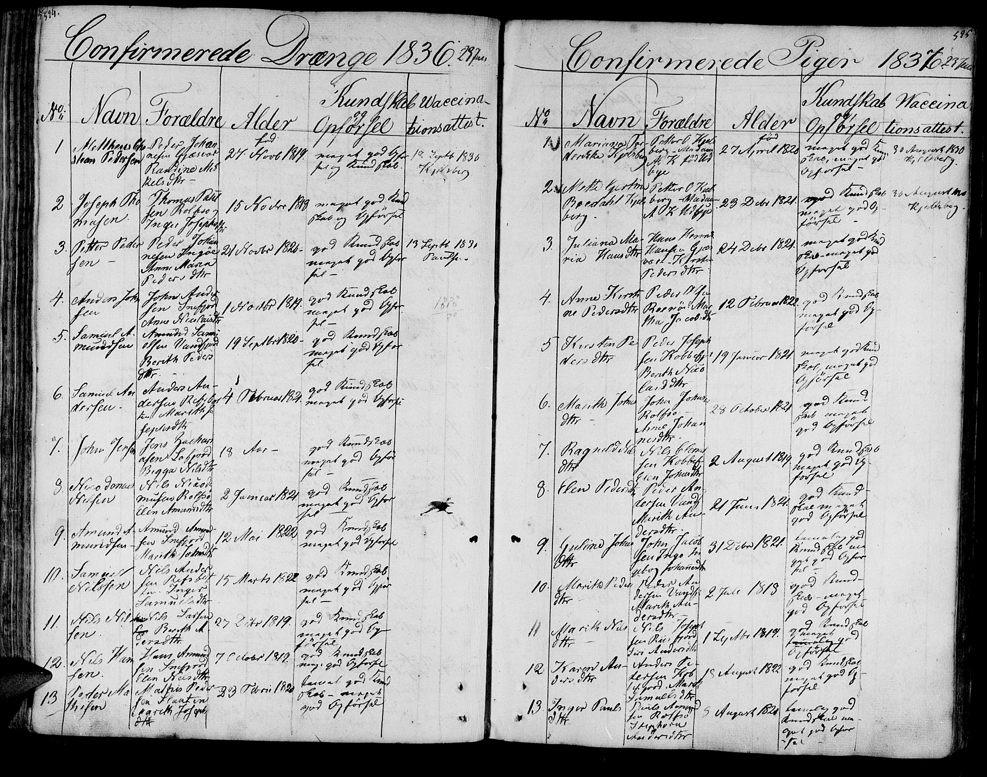 Måsøy sokneprestkontor, SATØ/S-1348/H/Ha/L0001kirke: Parish register (official) no. 1, 1806-1851, p. 524-525
