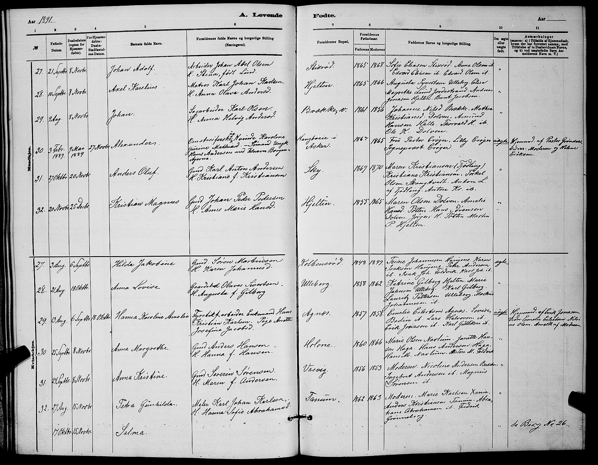 Brunlanes kirkebøker, AV/SAKO-A-342/G/Ga/L0003: Parish register (copy) no. I 3, 1877-1898