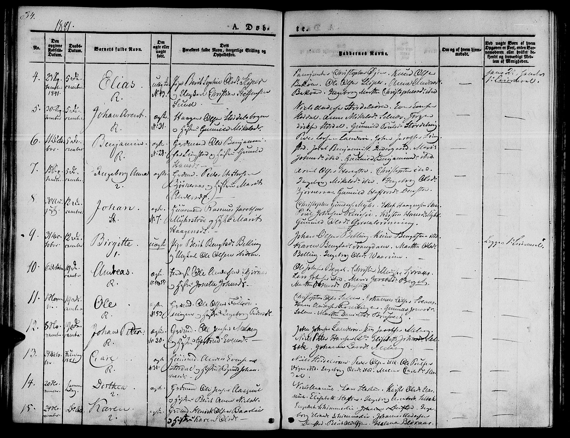 Ministerialprotokoller, klokkerbøker og fødselsregistre - Sør-Trøndelag, SAT/A-1456/646/L0610: Parish register (official) no. 646A08, 1837-1847, p. 34
