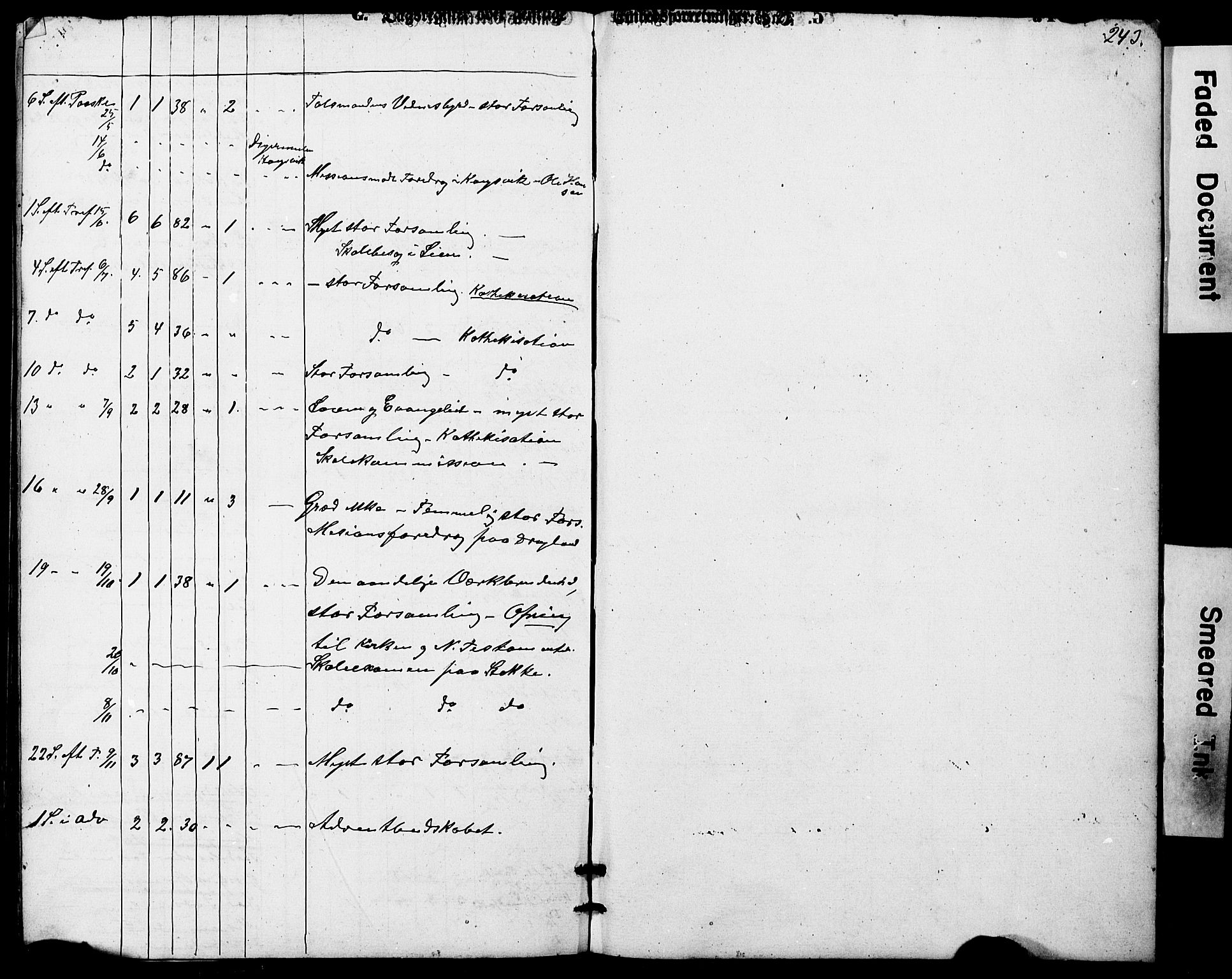 Ministerialprotokoller, klokkerbøker og fødselsregistre - Nordland, AV/SAT-A-1459/865/L0930: Parish register (copy) no. 865C02, 1866-1884, p. 243