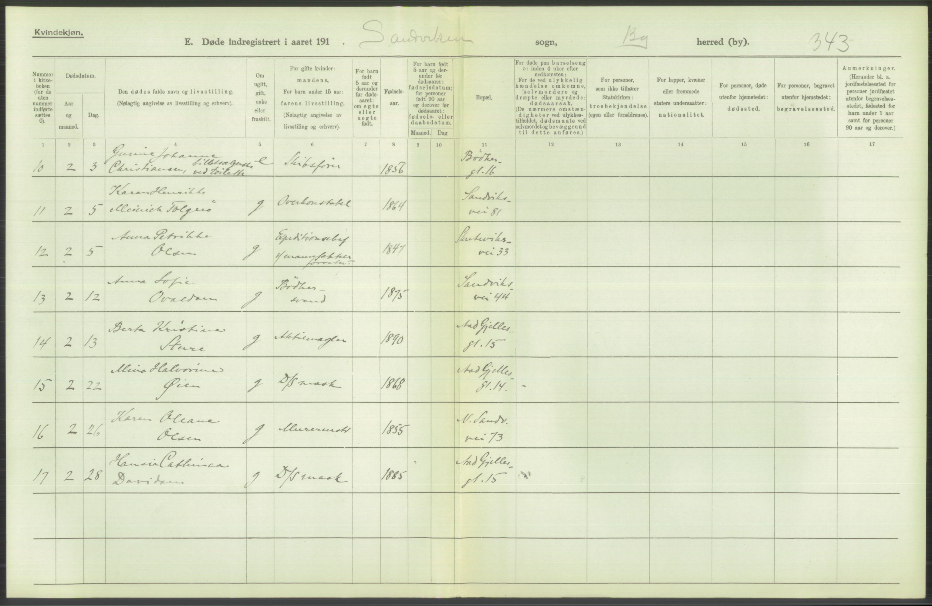 Statistisk sentralbyrå, Sosiodemografiske emner, Befolkning, AV/RA-S-2228/D/Df/Dfb/Dfbh/L0039: Bergen: Døde., 1918, p. 348