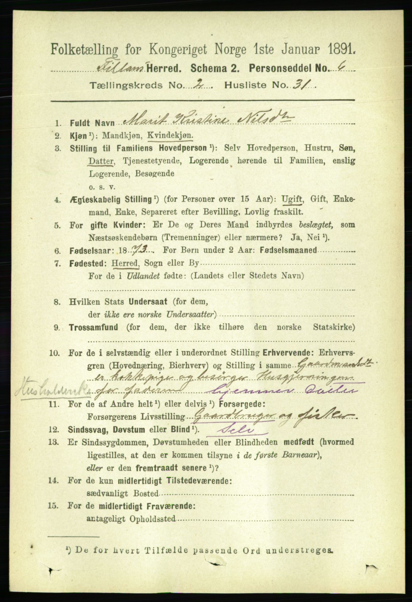 RA, 1891 census for 1616 Fillan, 1891, p. 414