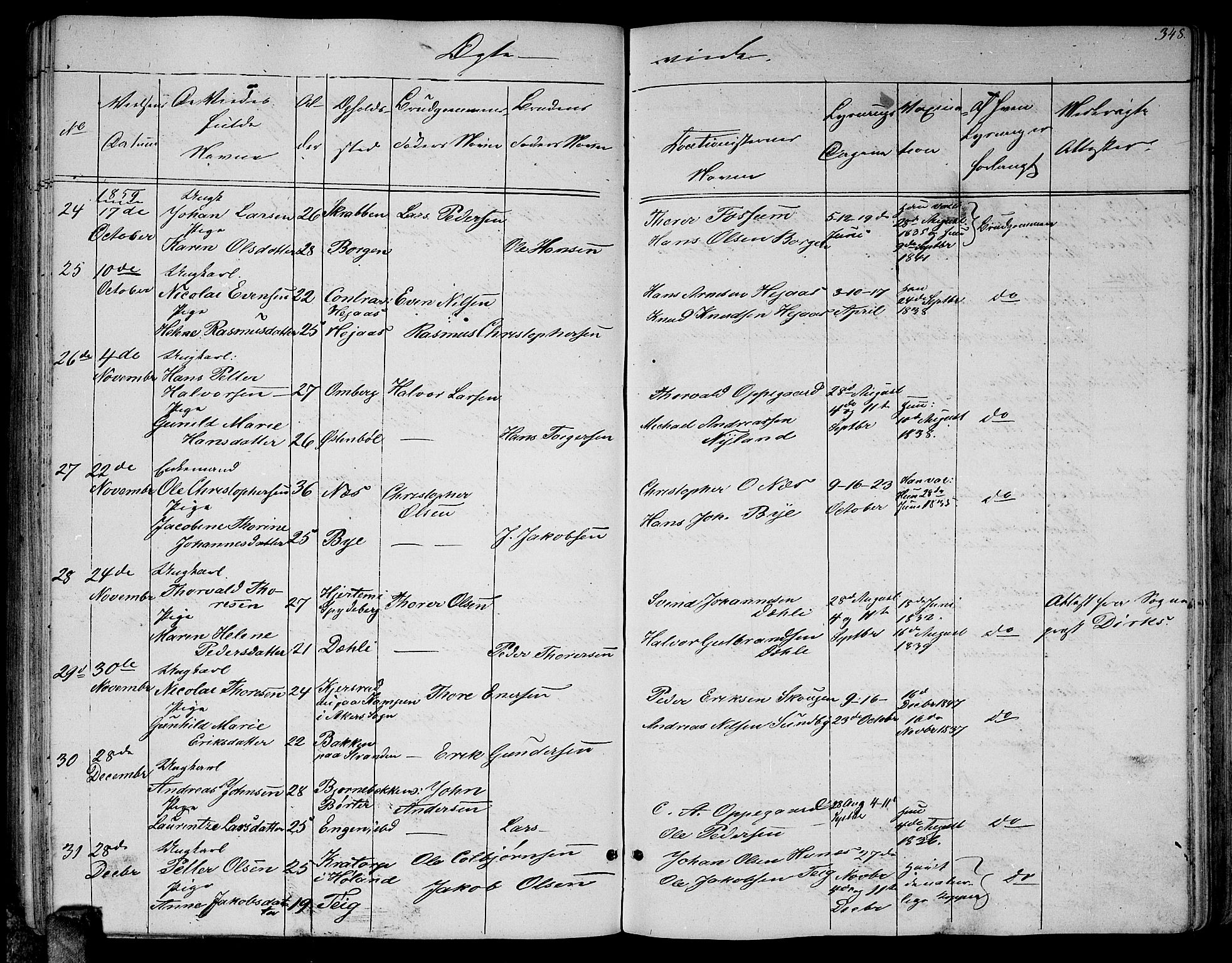 Enebakk prestekontor Kirkebøker, AV/SAO-A-10171c/G/Ga/L0004: Parish register (copy) no. I 4, 1850-1866, p. 348