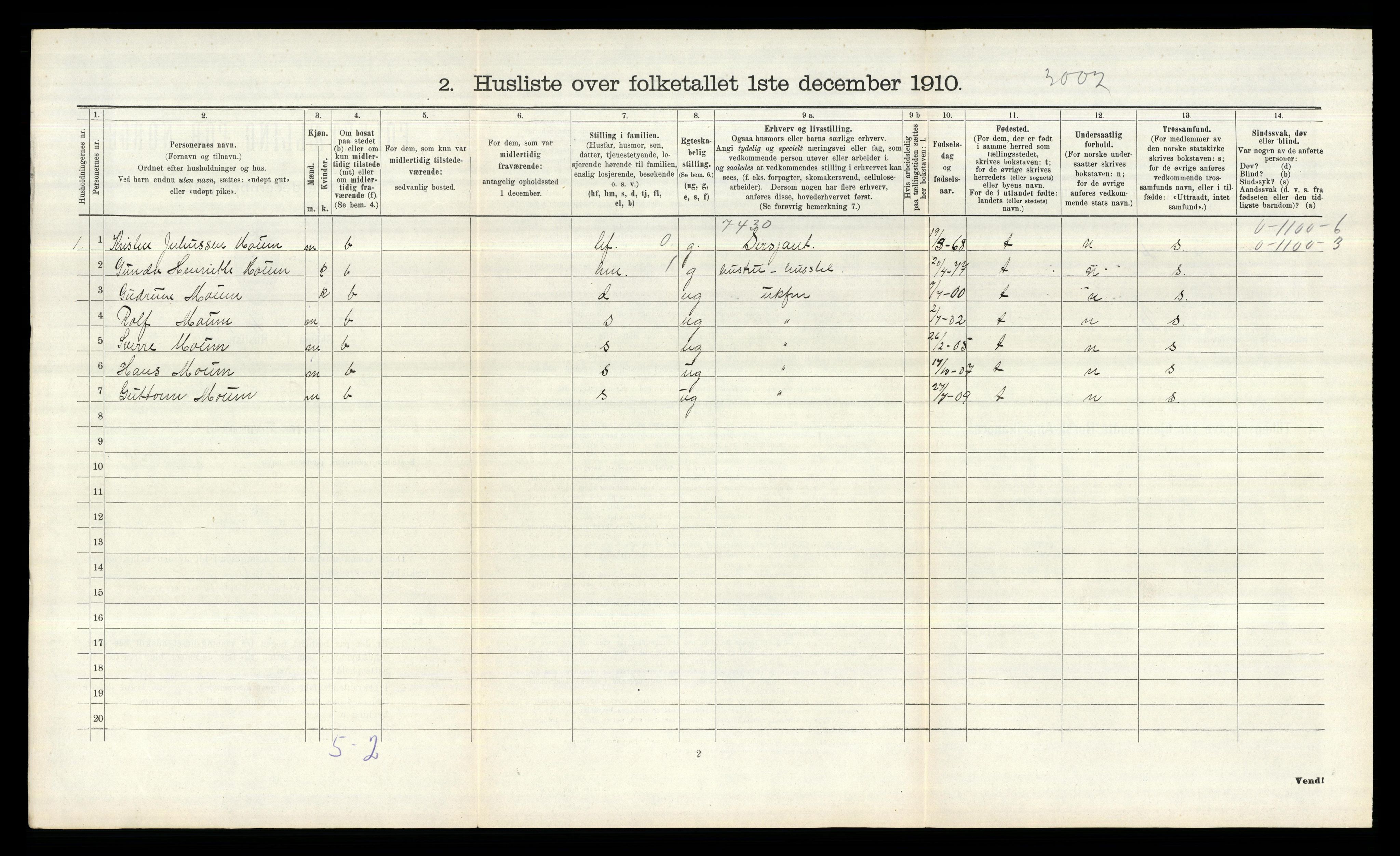 RA, 1910 census for Borge, 1910, p. 1411