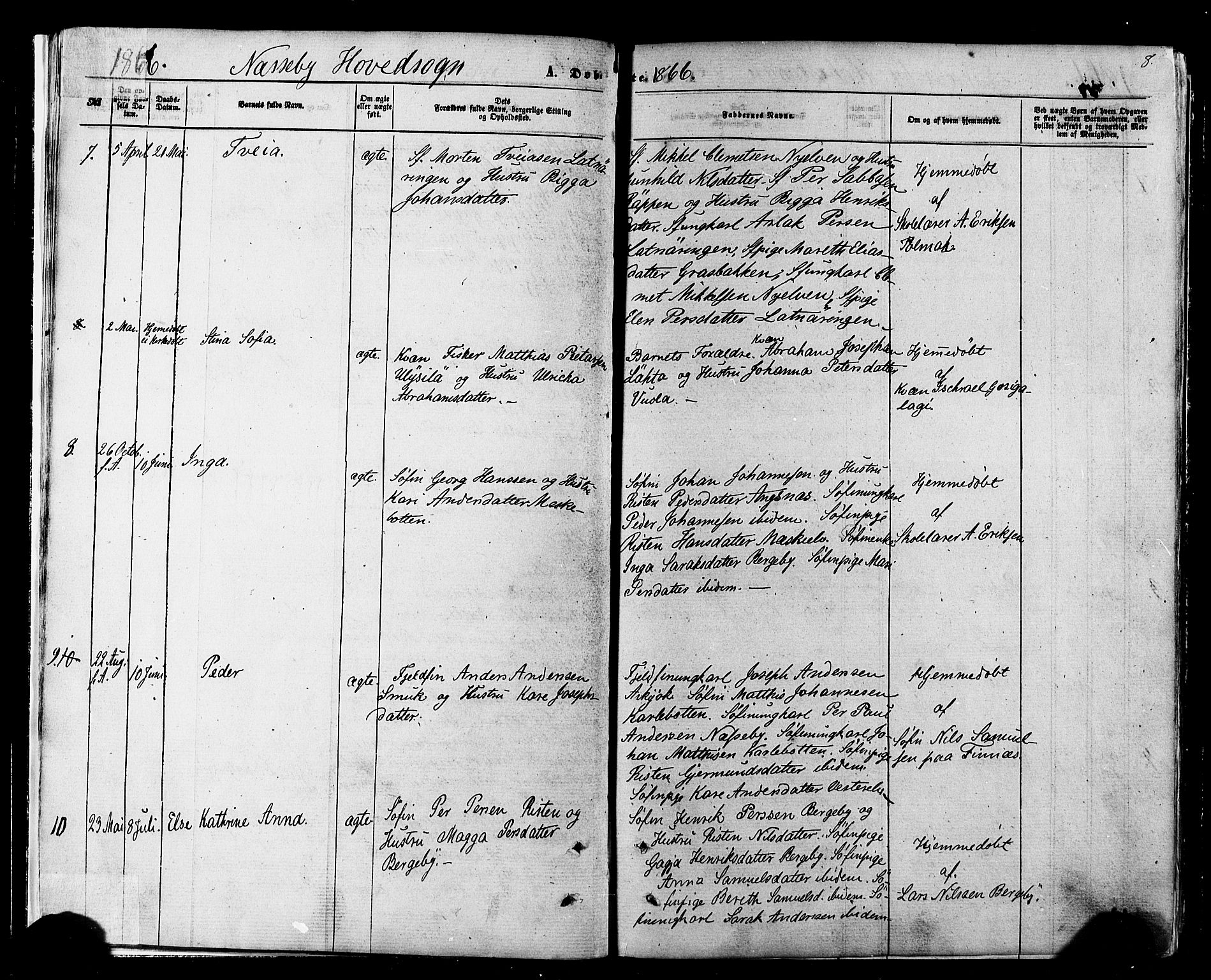 Nesseby sokneprestkontor, AV/SATØ-S-1330/H/Ha/L0003kirke: Parish register (official) no. 3 /1, 1865-1876, p. 8