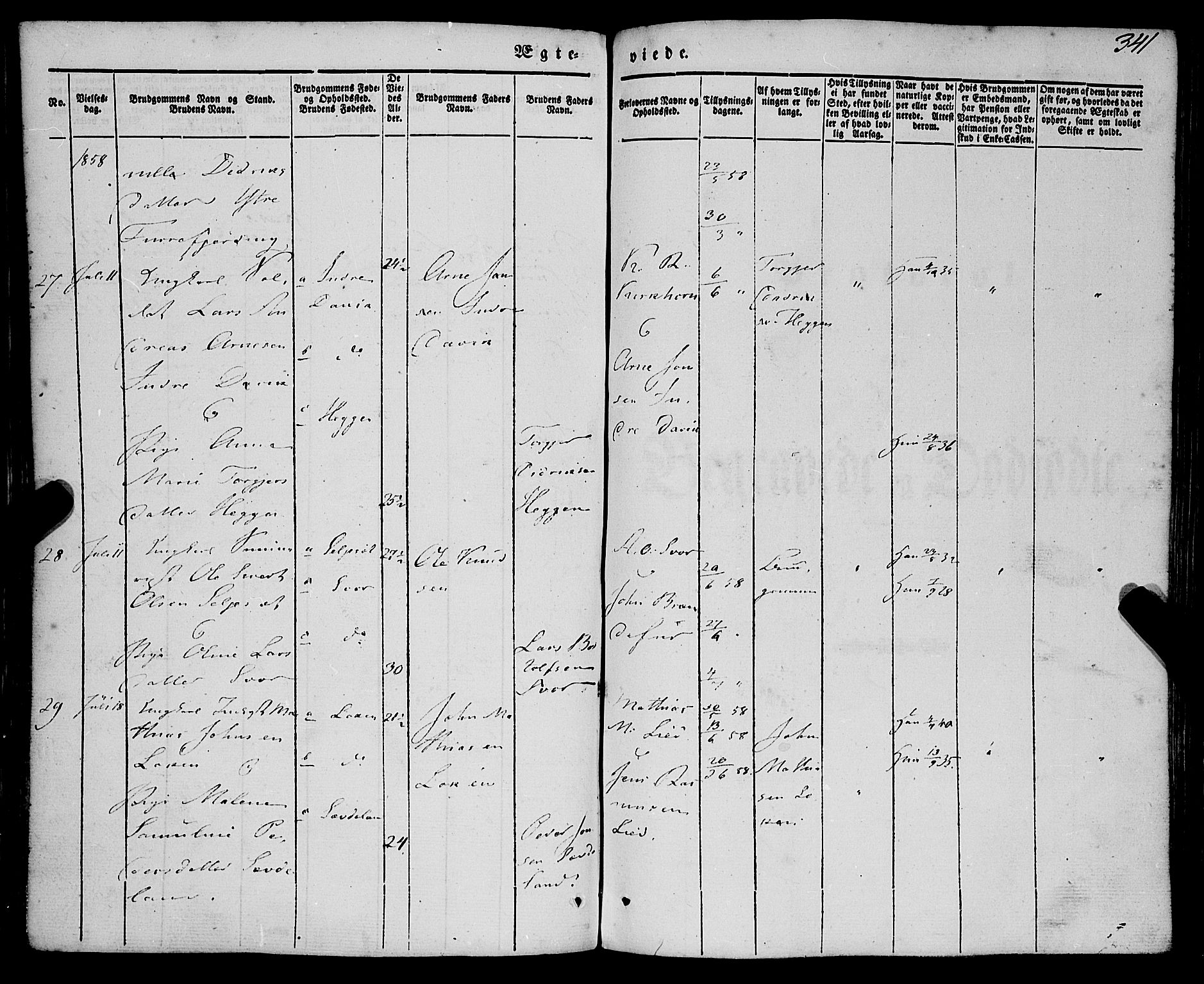 Eid sokneprestembete, SAB/A-82301/H/Haa/Haaa/L0007: Parish register (official) no. A 7, 1844-1858, p. 341