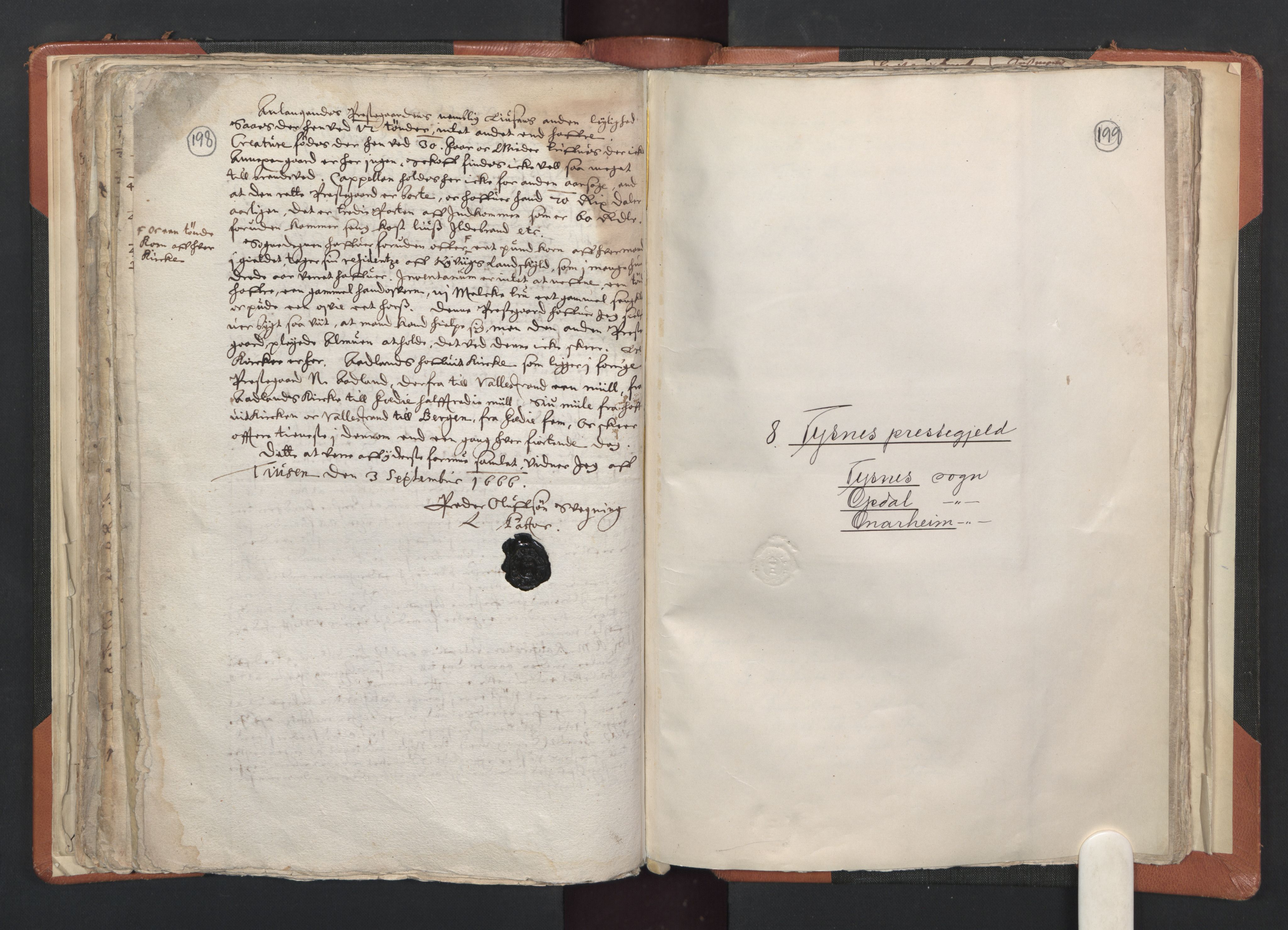 RA, Vicar's Census 1664-1666, no. 20: Sunnhordland deanery, 1664-1666, p. 198-199