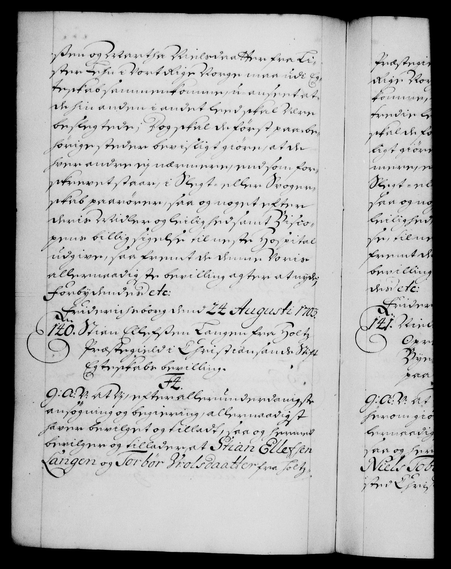 Danske Kanselli 1572-1799, RA/EA-3023/F/Fc/Fca/Fcaa/L0018: Norske registre, 1699-1703, p. 534b