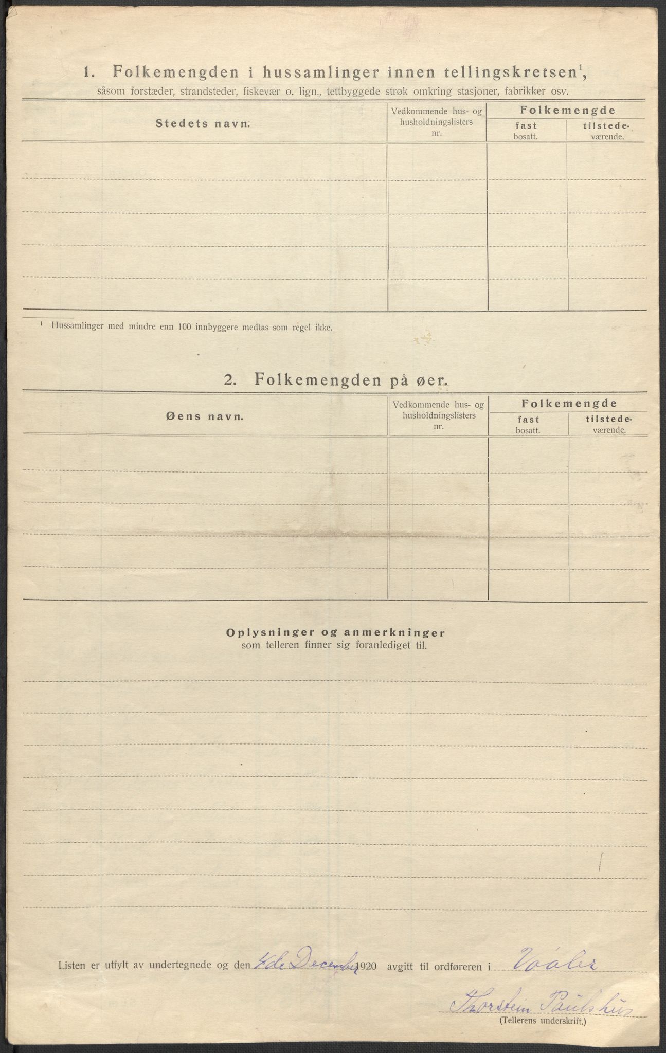 SAO, 1920 census for Våler, 1920, p. 31