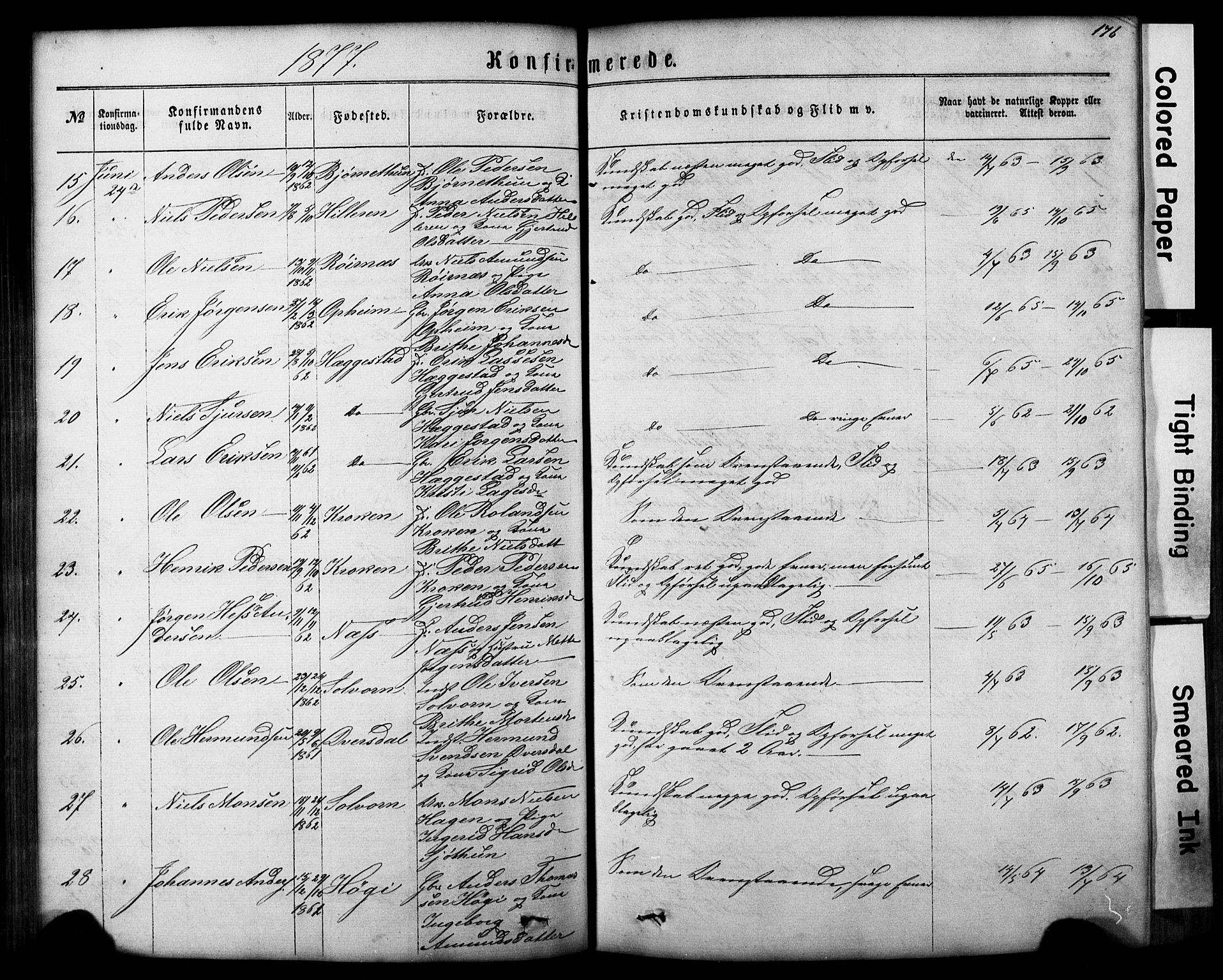 Hafslo sokneprestembete, AV/SAB-A-80301/H/Hab/Haba/L0001: Parish register (copy) no. A 1, 1866-1908, p. 176