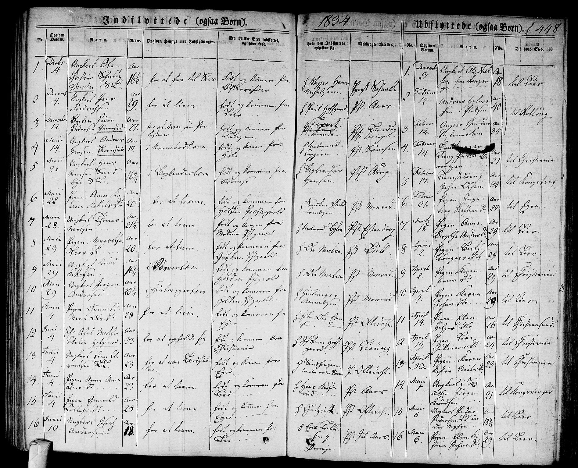 Bragernes kirkebøker, AV/SAKO-A-6/F/Fb/L0001: Parish register (official) no. II 1, 1830-1847, p. 448