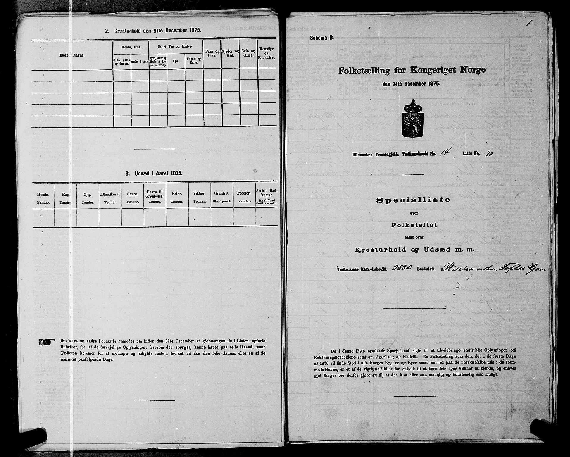RA, 1875 census for 0235P Ullensaker, 1875, p. 2029