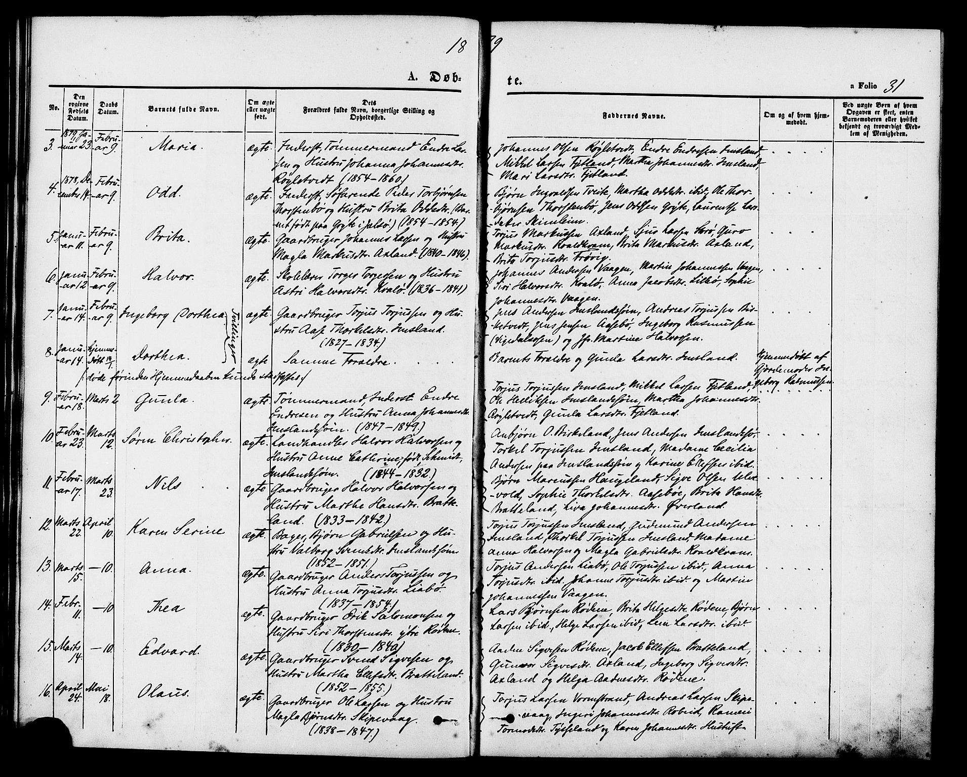 Vikedal sokneprestkontor, AV/SAST-A-101840/01/IV: Parish register (official) no. A 9, 1868-1885, p. 31